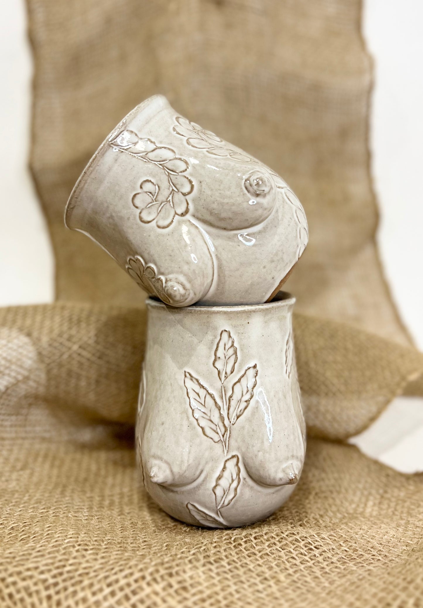 Handmade Ceramic Goddess Mug – White
