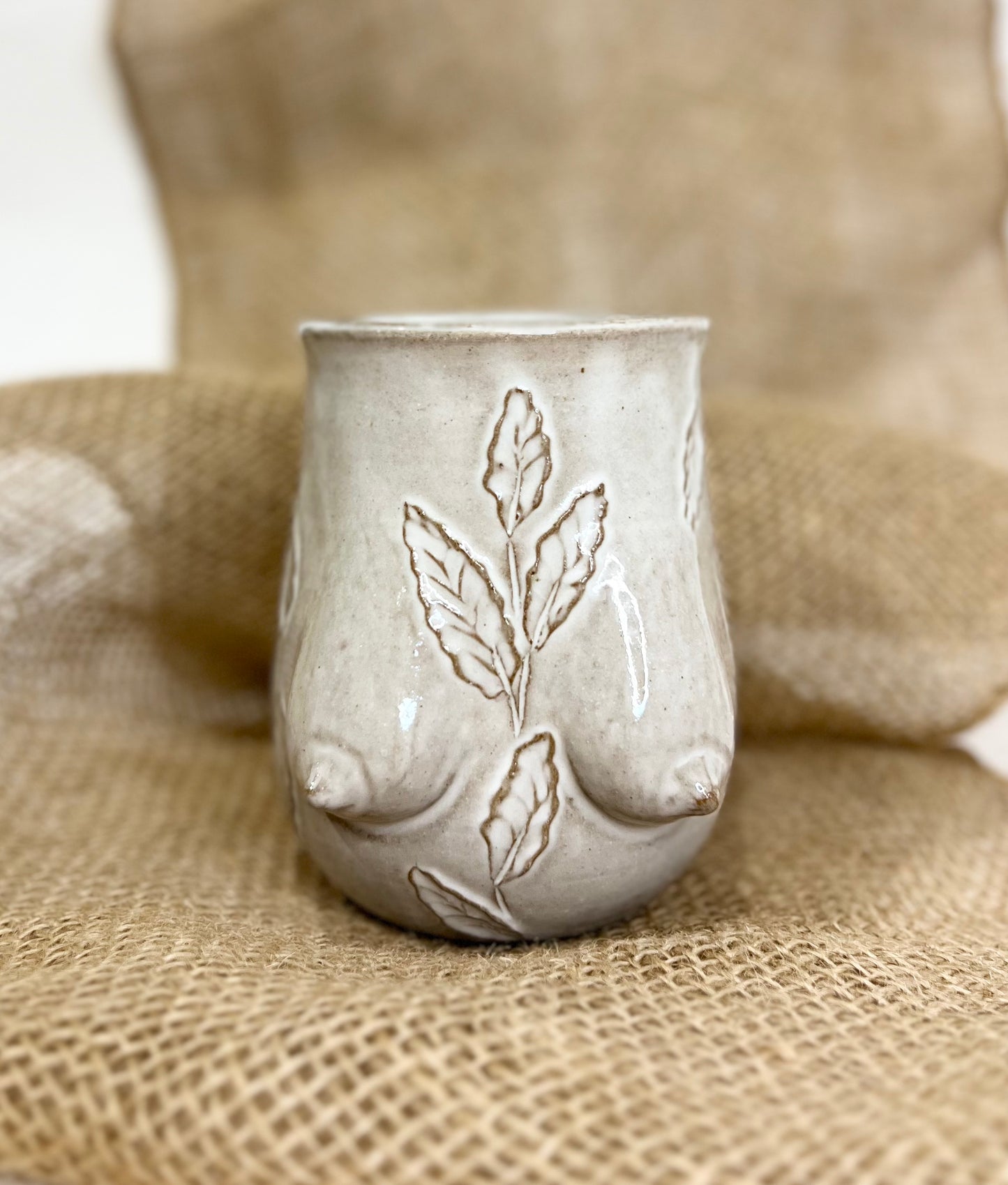 Handmade Ceramic Goddess Mug – White