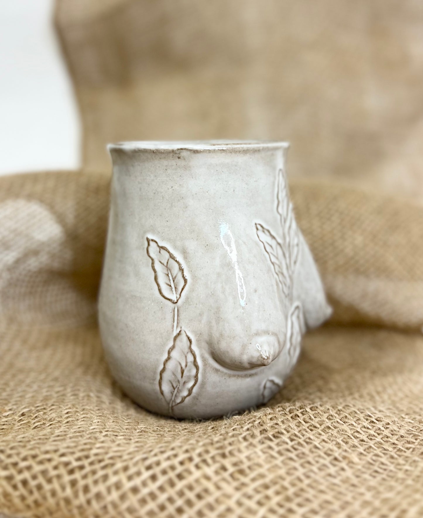 Handmade Ceramic Goddess Mug – White