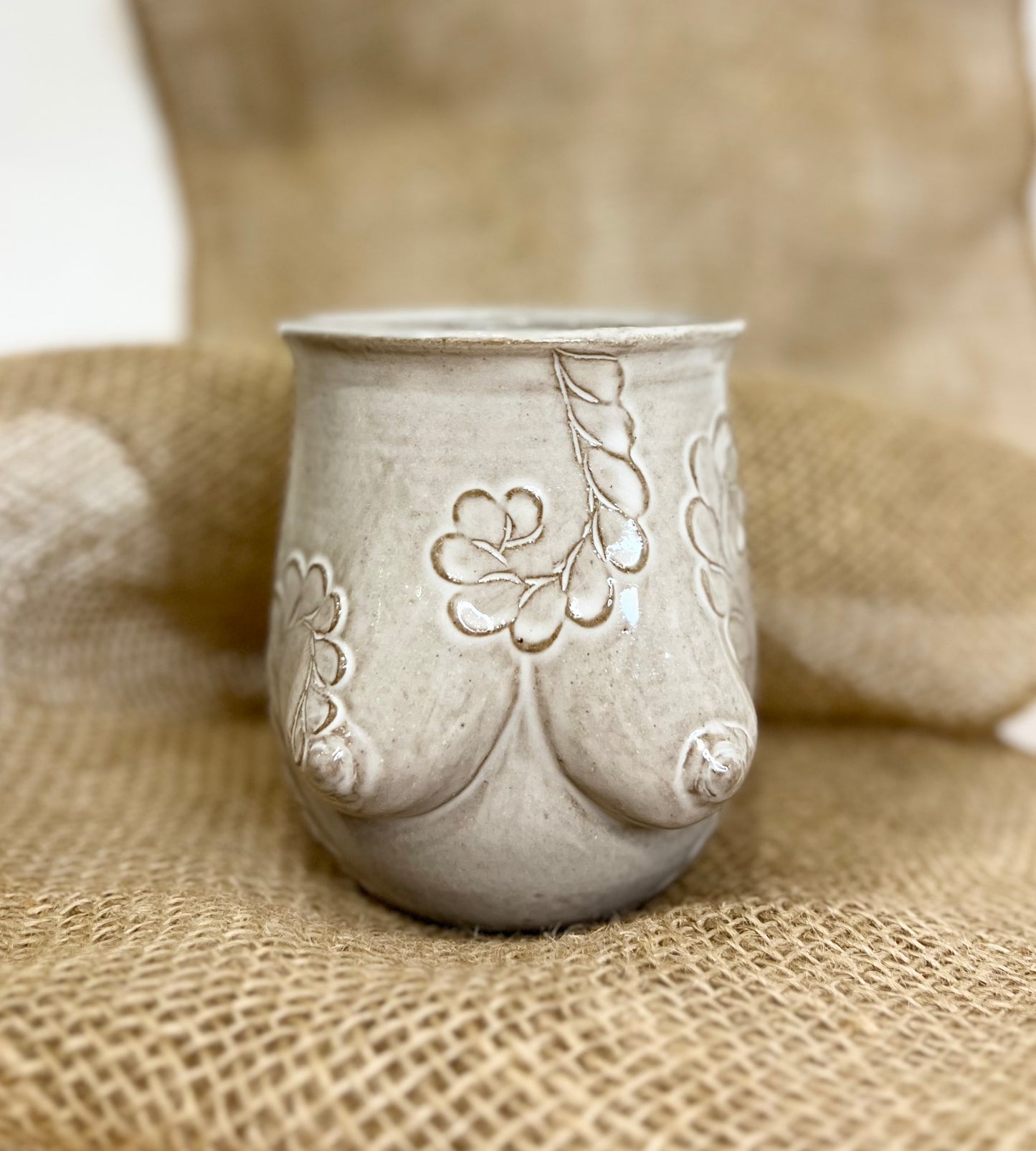 Handmade Ceramic Goddess Mug – White