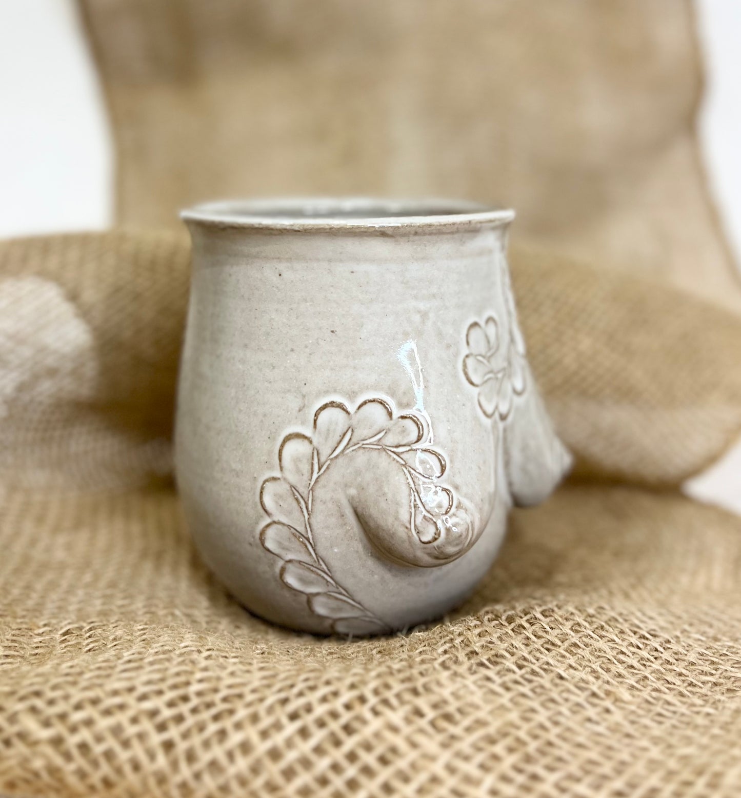 Handmade Ceramic Goddess Mug – White