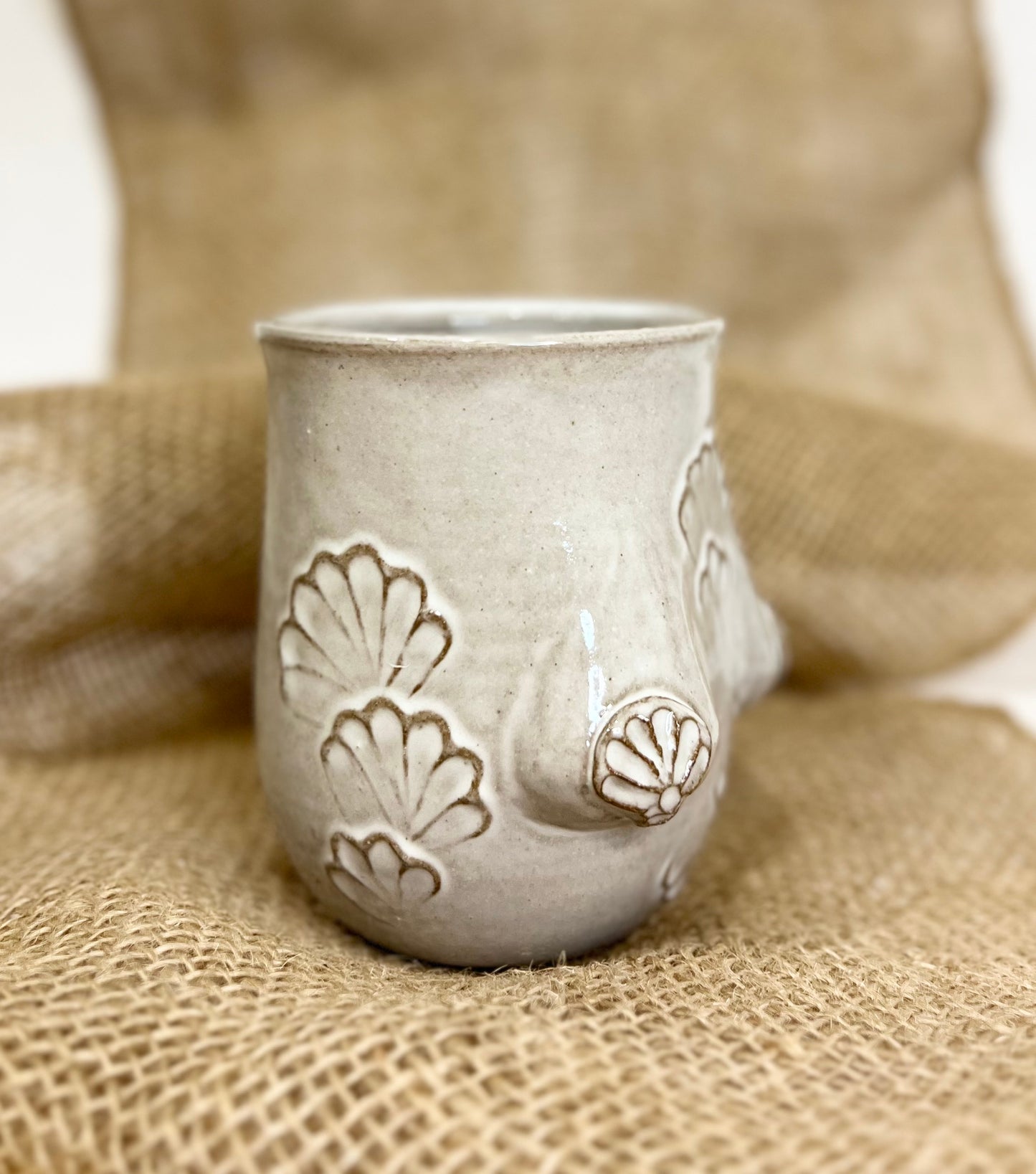Handmade Ceramic Goddess Mug – White