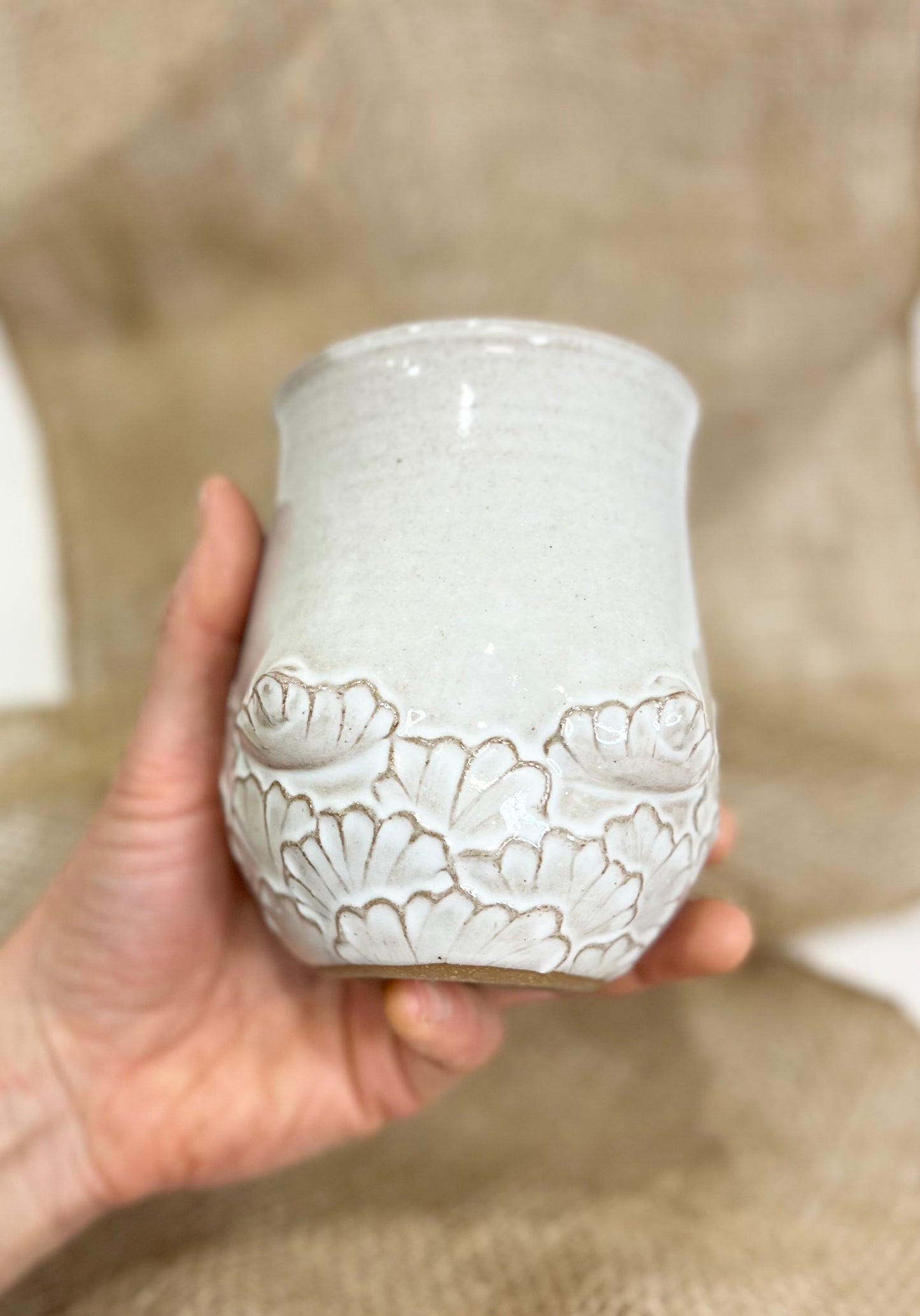 Handmade Ceramic Goddess Mug – White