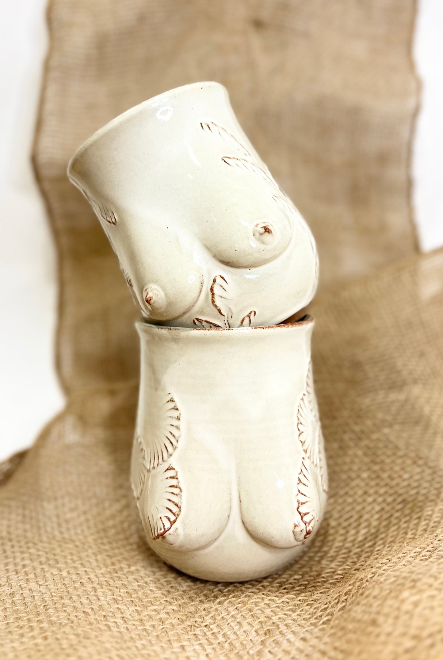 Handmade Ceramic Goddess Mug – Latte