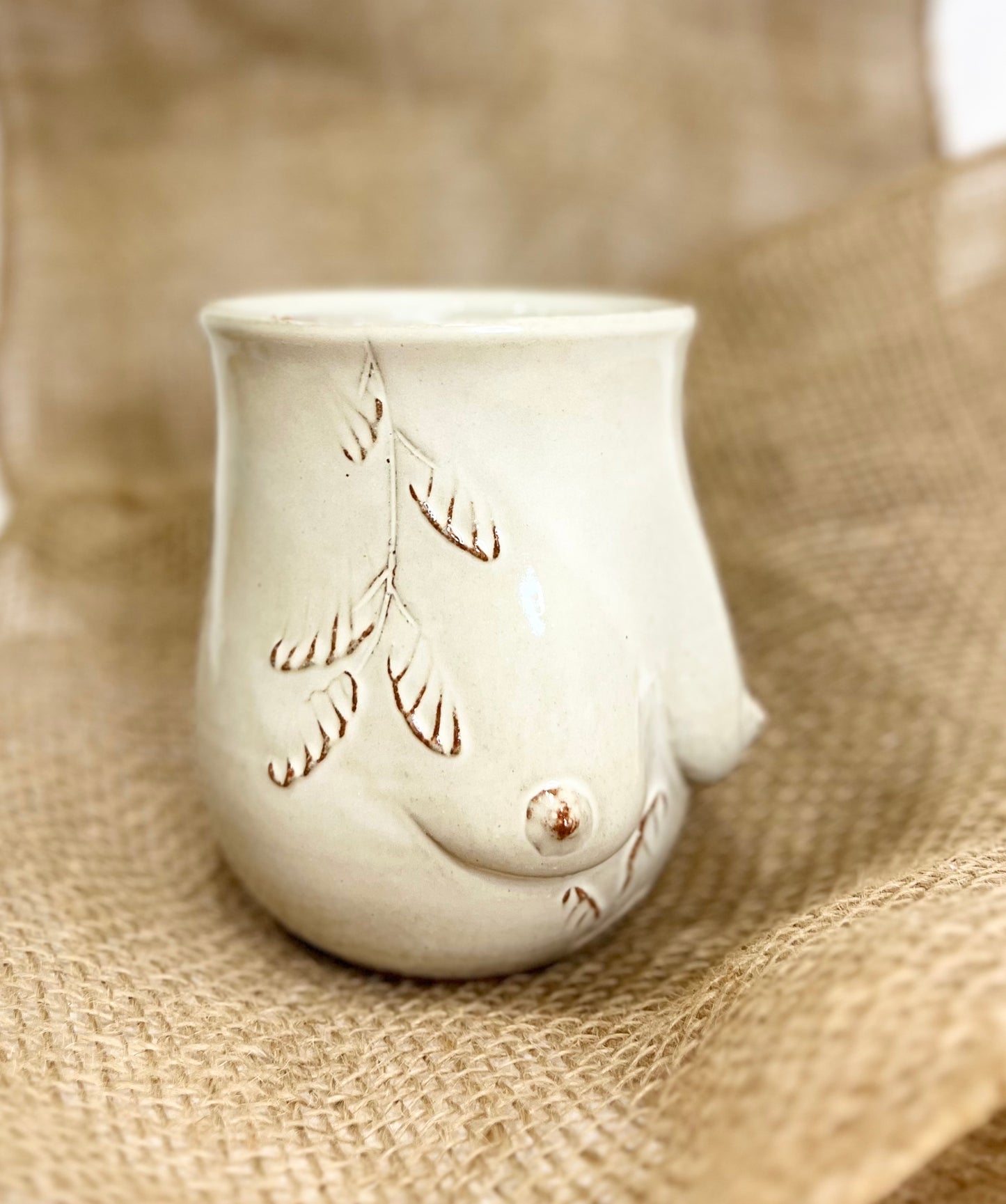 Handmade Ceramic Goddess Mug – Latte