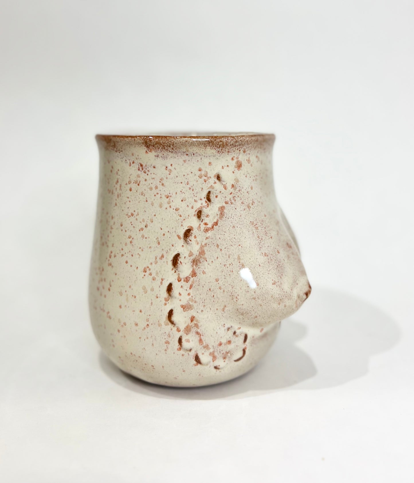 Handmade Ceramic Goddess Mug – Speckled Orange