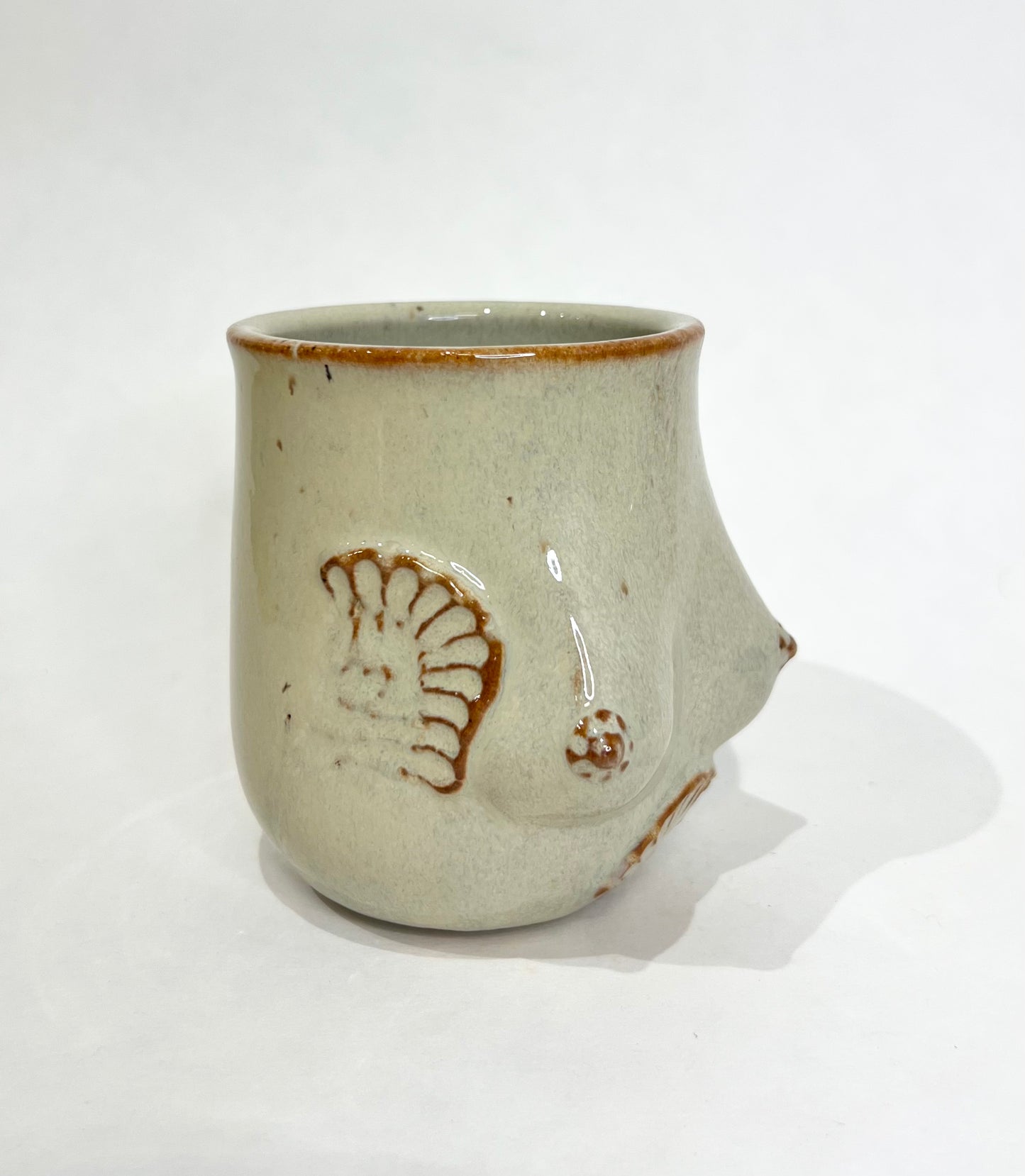 Handmade Ceramic Goddess Mug – Latte Blue