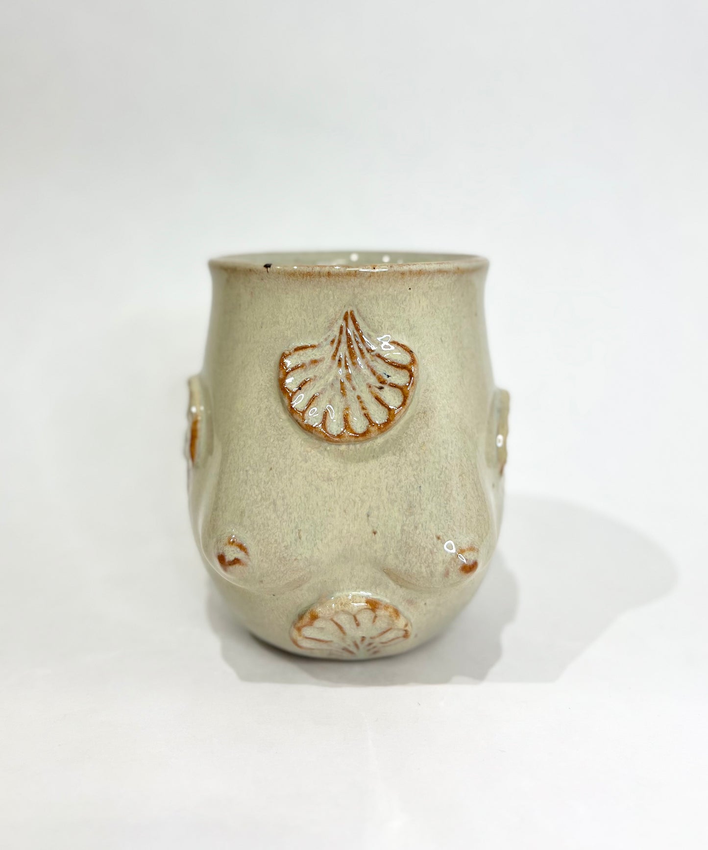Handmade Ceramic Goddess Mug – Latte Blue