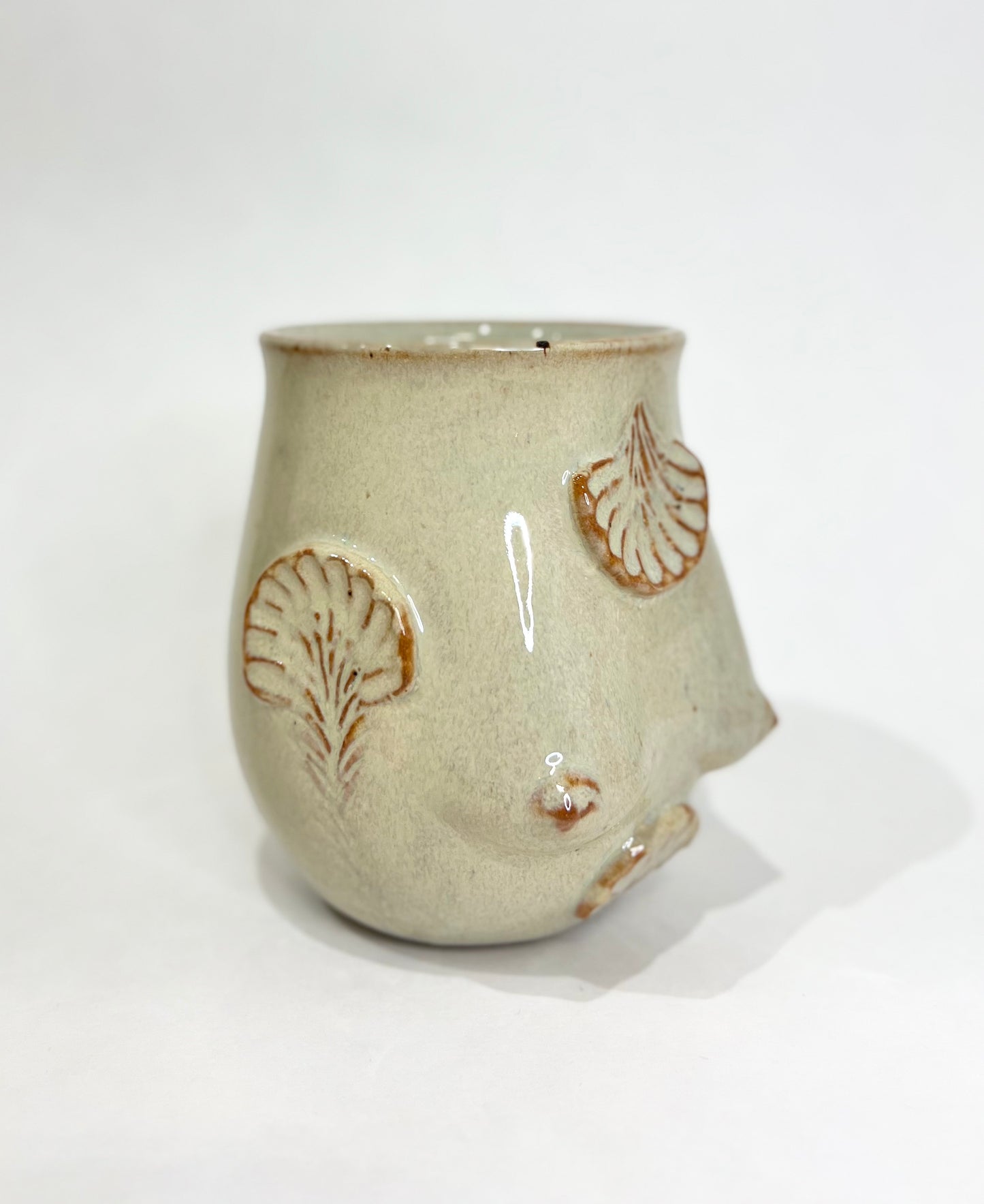 Handmade Ceramic Goddess Mug – Latte Blue