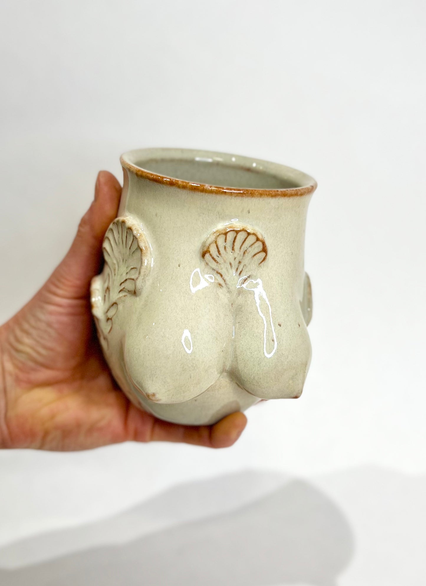 Handmade Ceramic Goddess Mug – Latte Blue