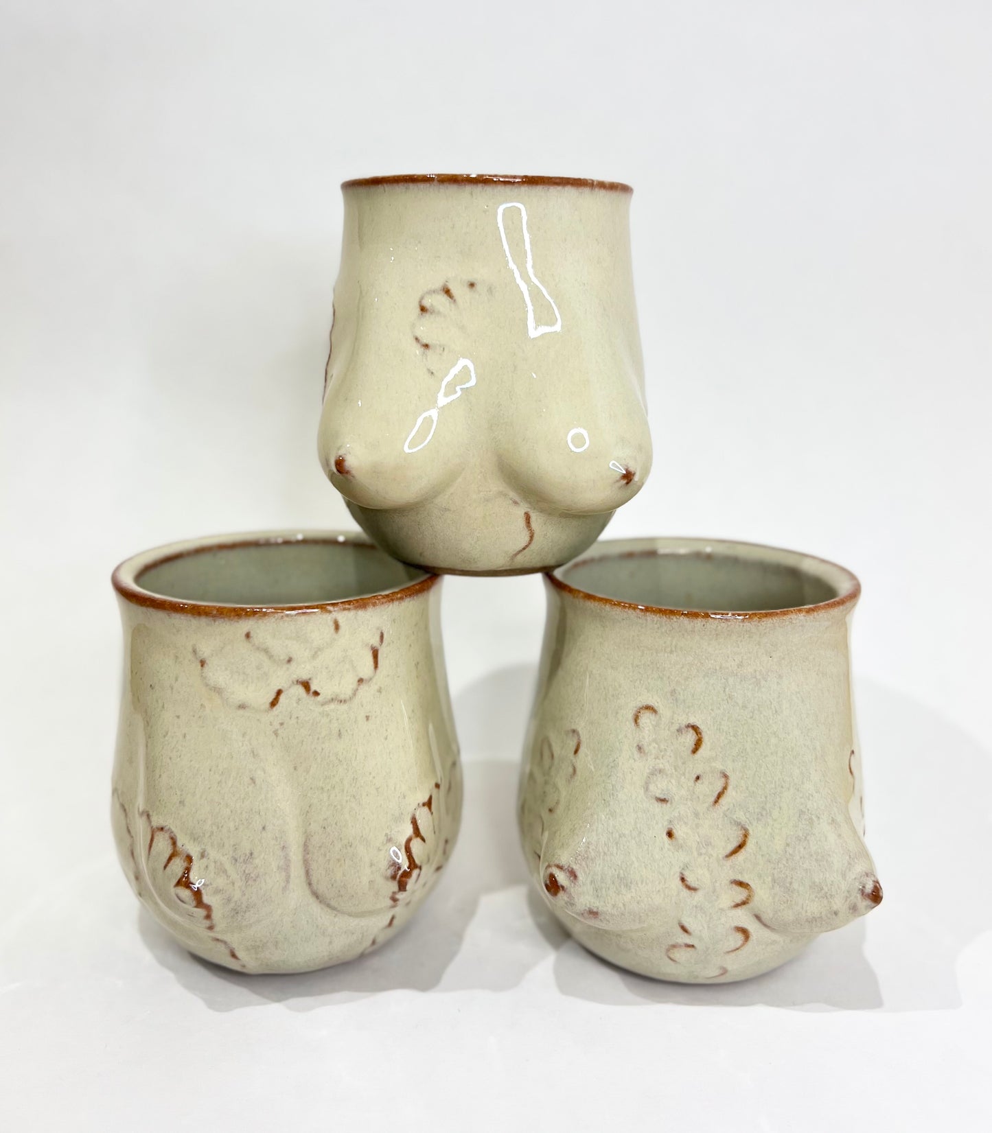 Handmade Ceramic Goddess Mug – Latte Blue