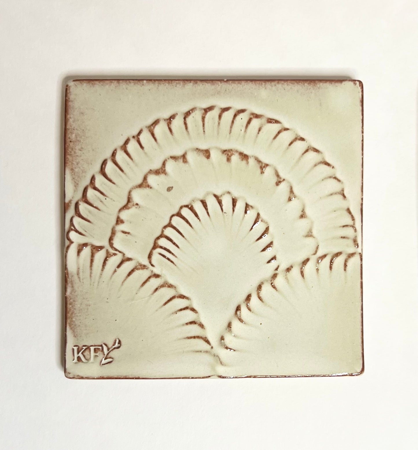 4 inch Ceramic Handmade Tiles - Coasters - Botanical