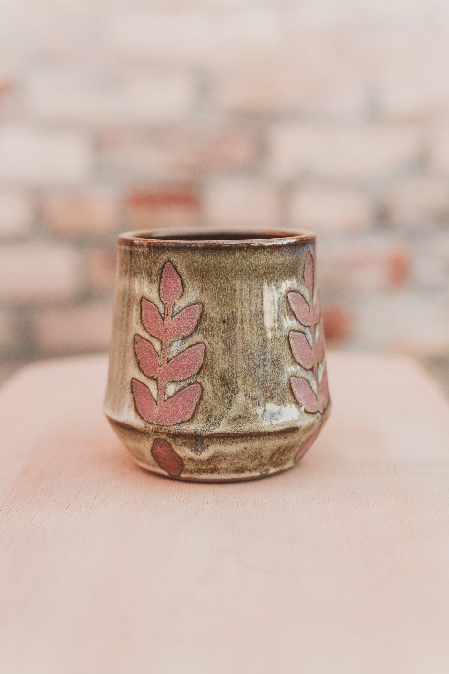 Ceramic Tumbler Mug, Mountain Floral design