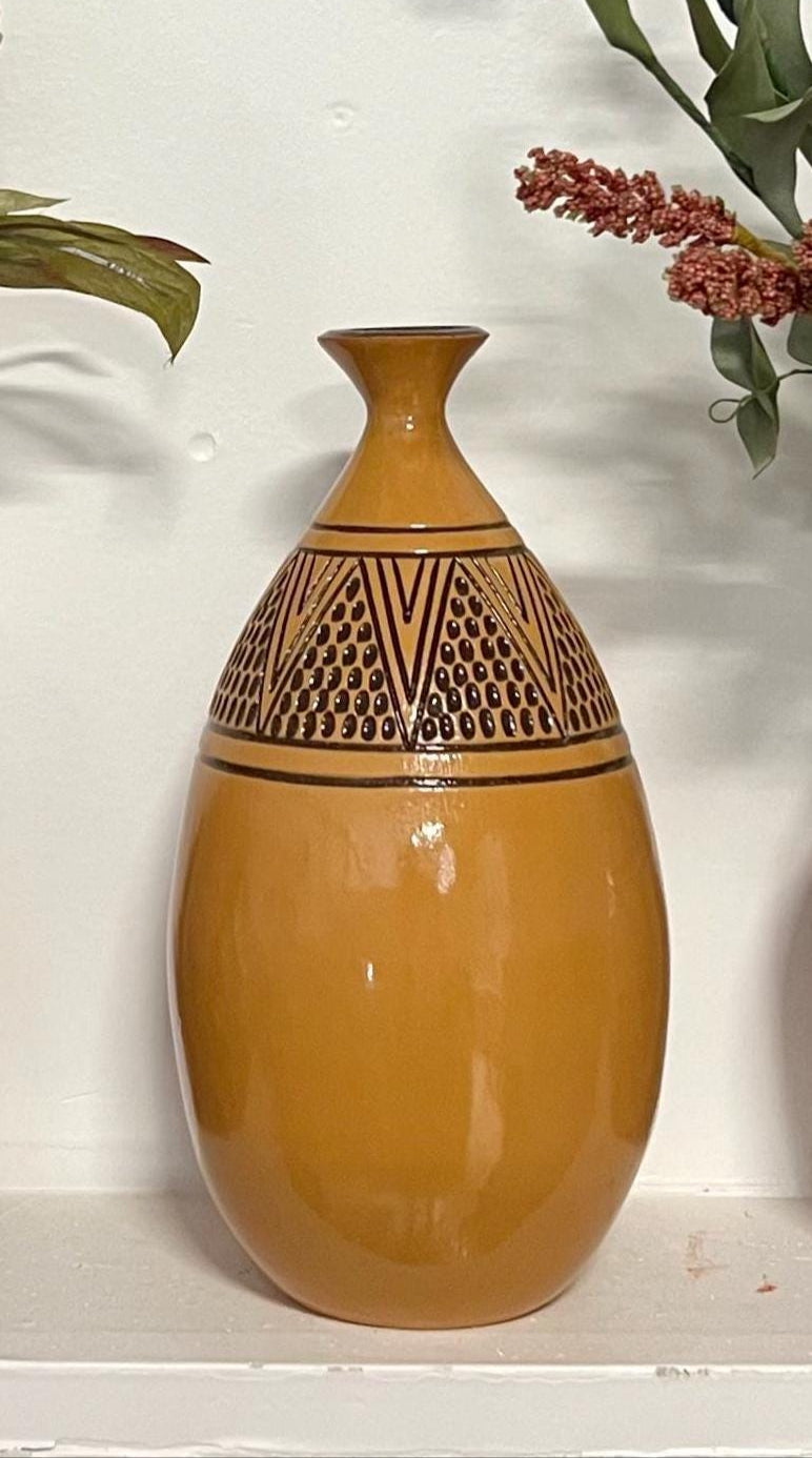 Golden Carved Bud Vase X-Large