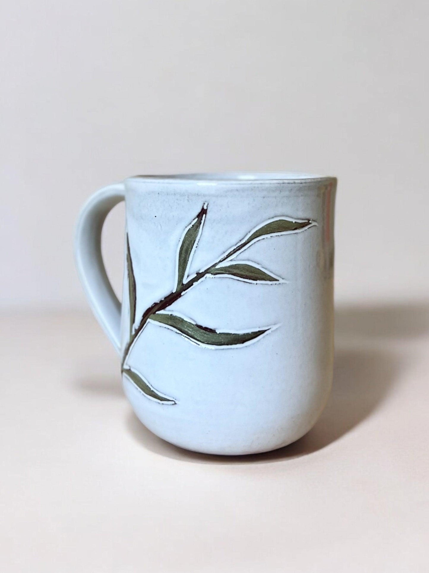 Handmade Ceramic Mug, Tropical Palm
