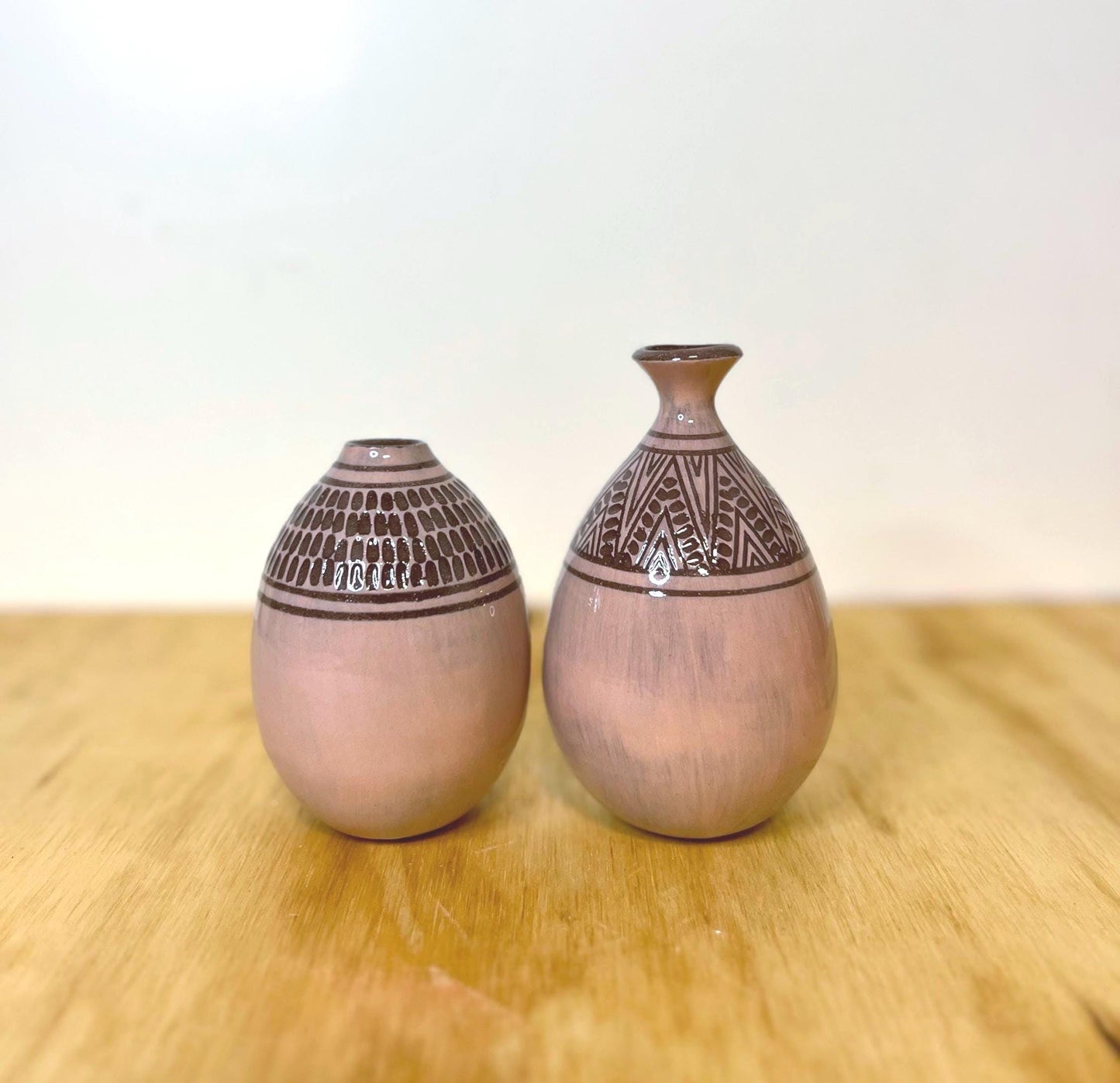 Pink Carved Bud Vase Small