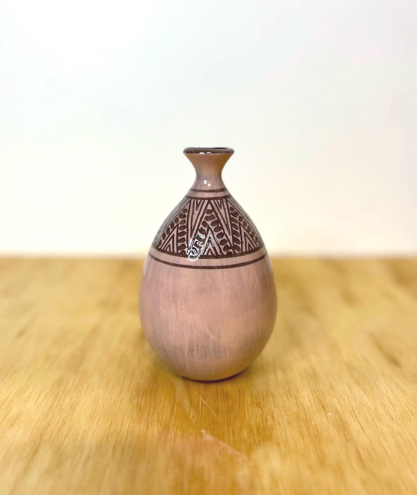 Pink Carved Bud Vase Small