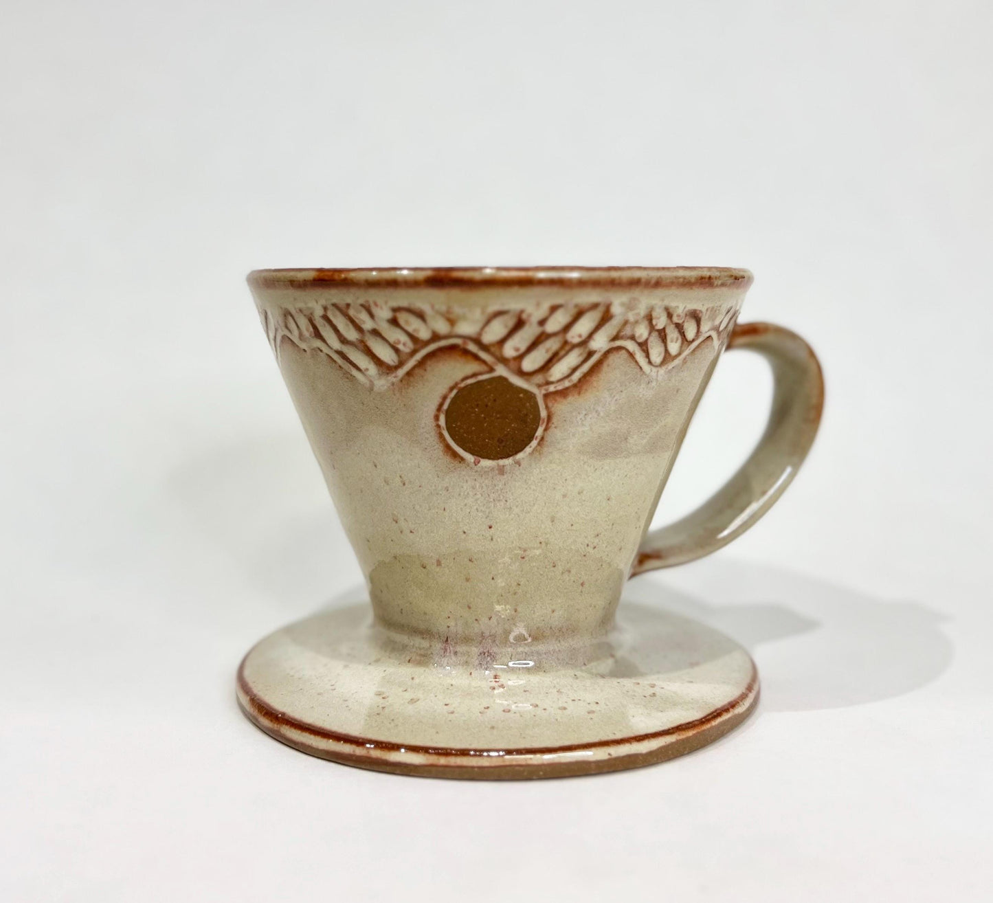 Ceramic Pour Over, Handmade, Mountain design