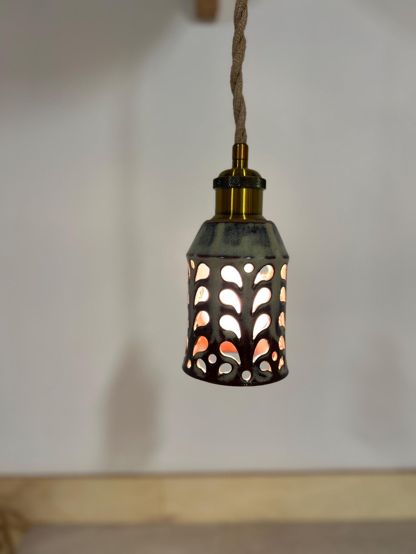 Small Ceramic Pendant Light - Elegant Cylinder