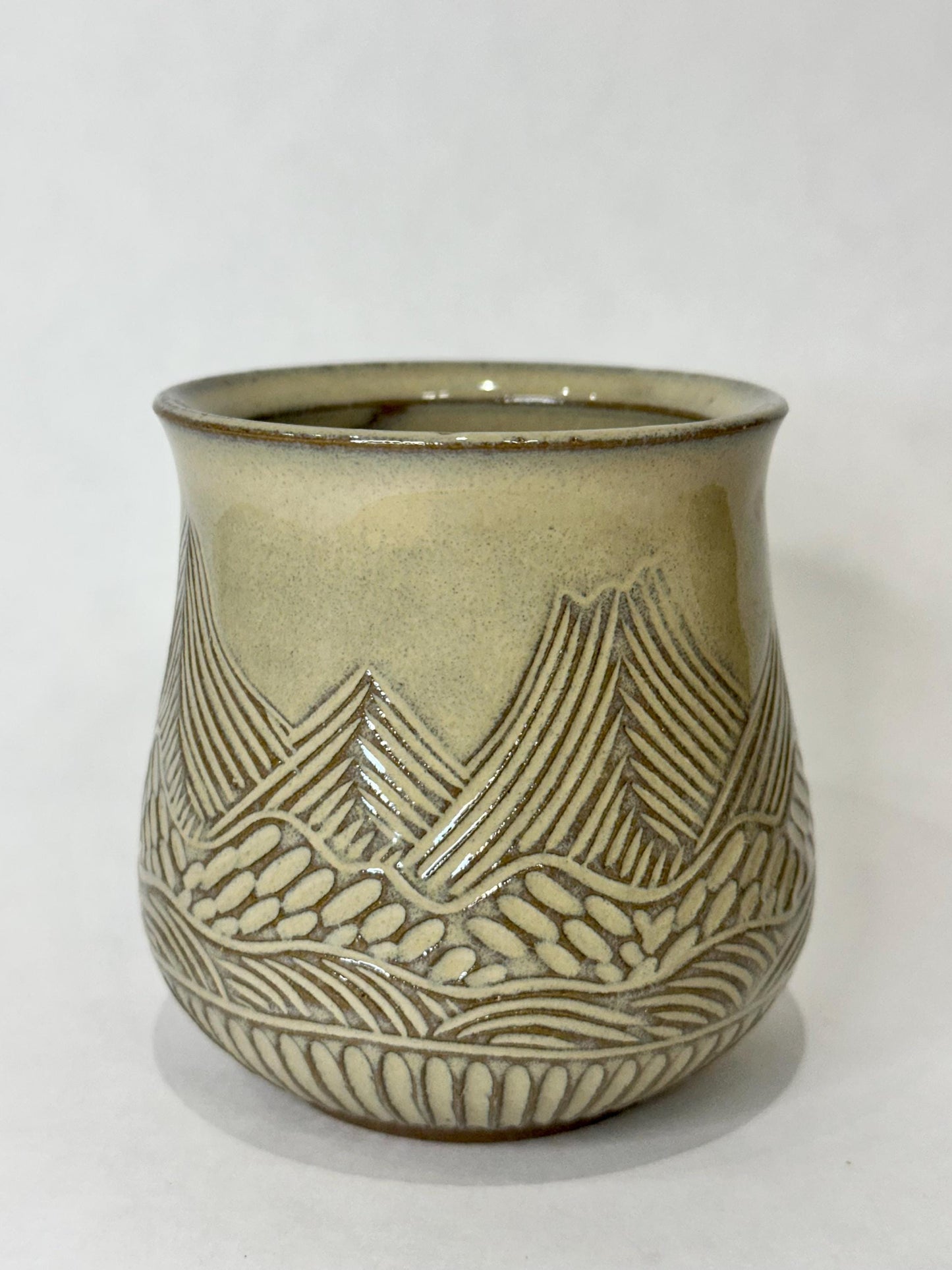 Ceramic Tumbler Mug, Mountain Floral design