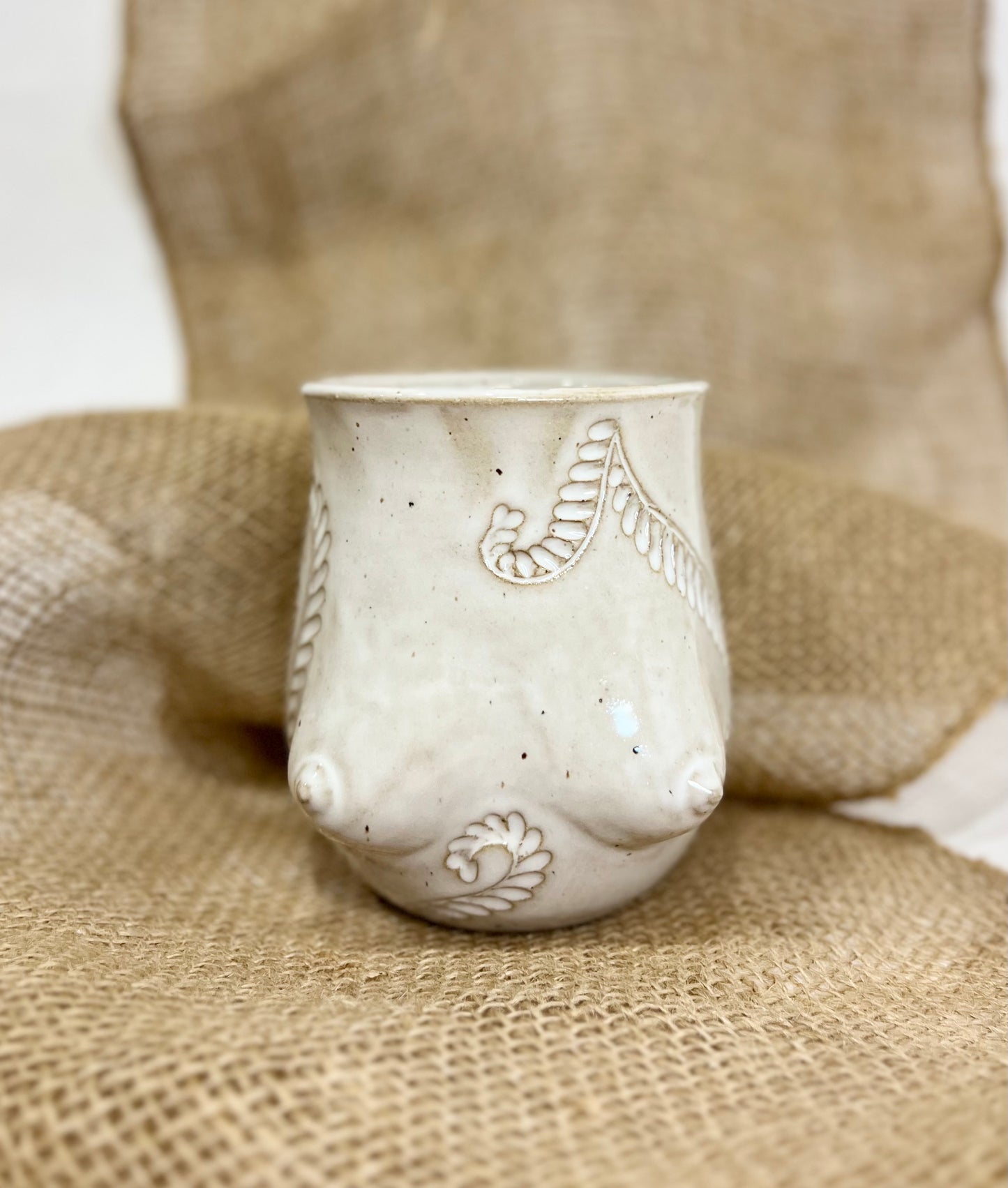 Handmade Ceramic Goddess Mug – White