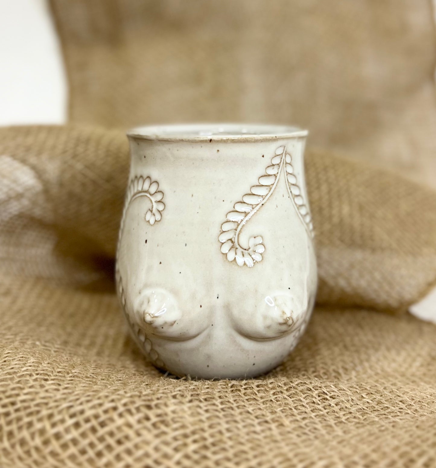 Handmade Ceramic Goddess Mug – White