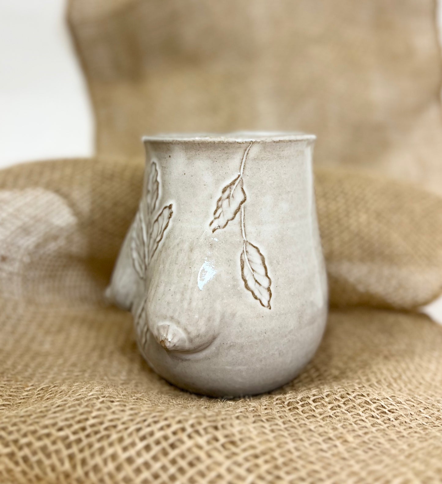 Handmade Ceramic Goddess Mug – White