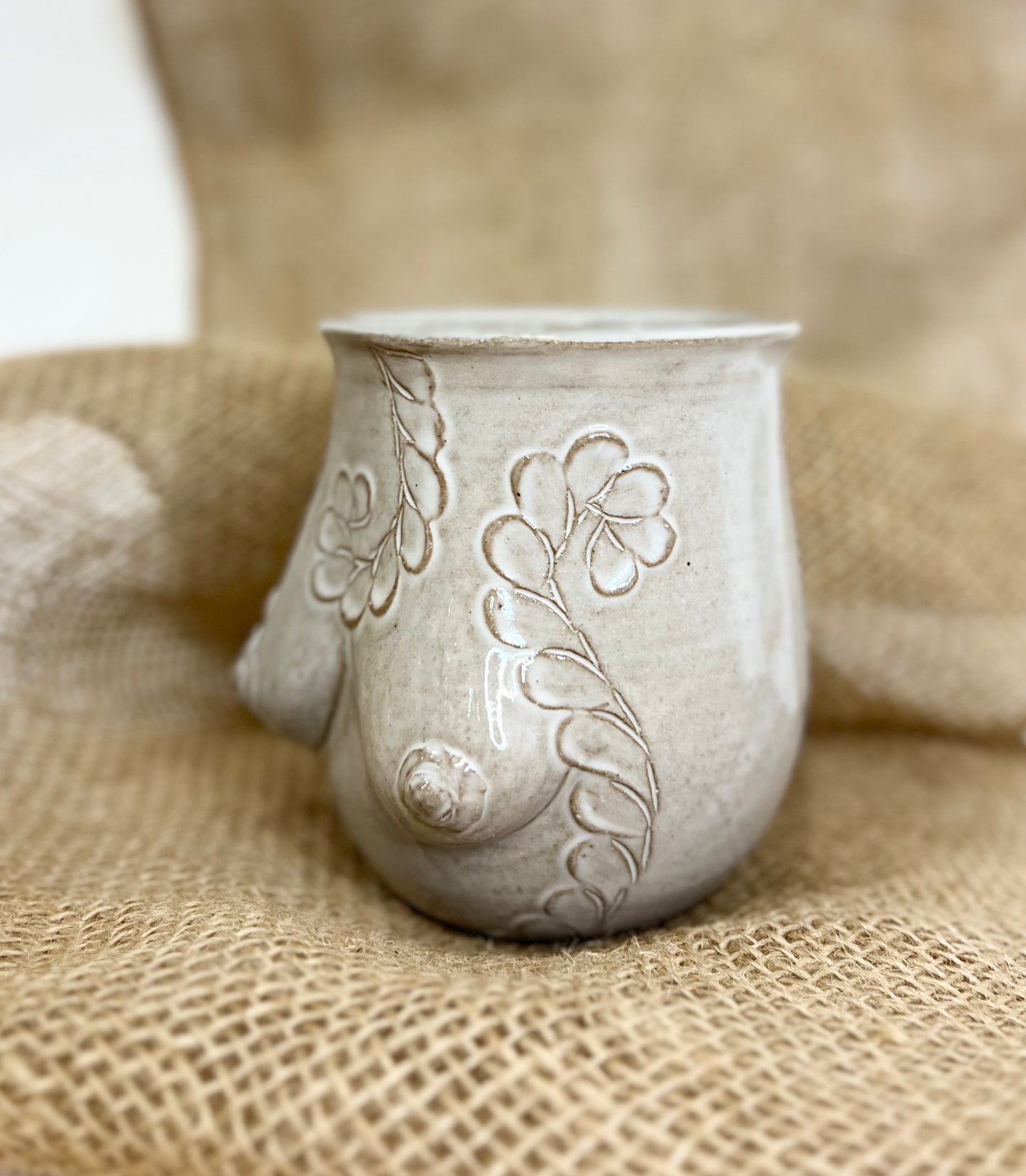 Handmade Ceramic Goddess Mug – White