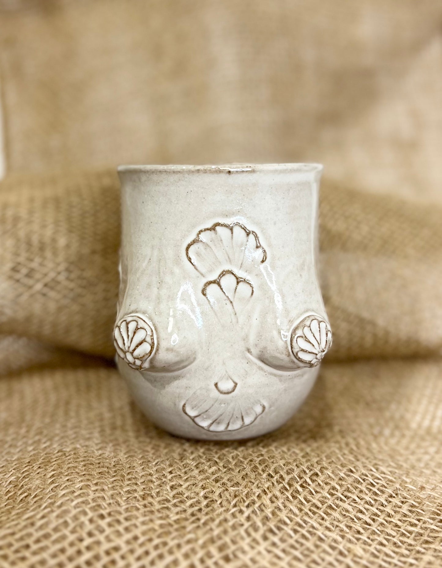 Handmade Ceramic Goddess Mug – White