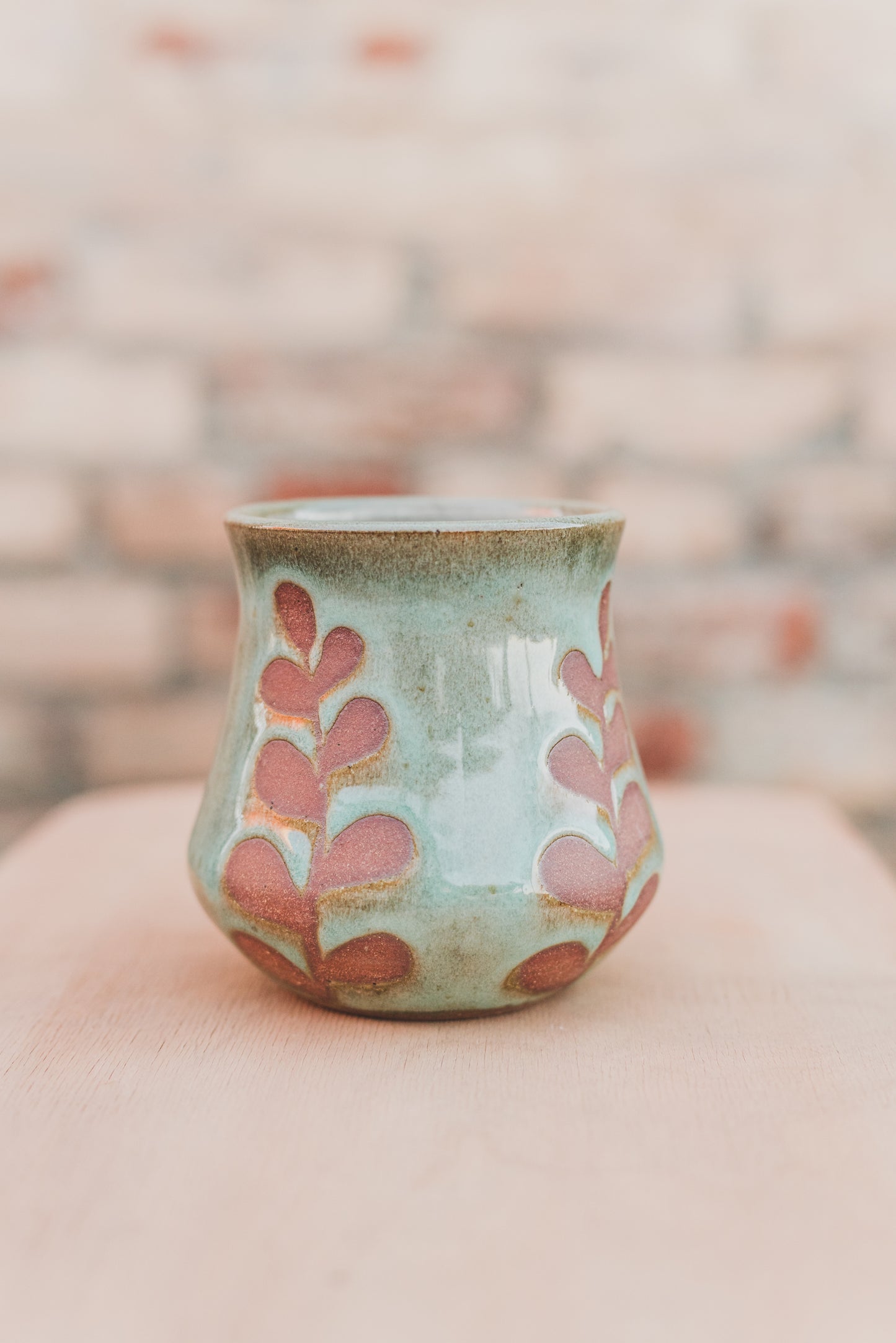 Ceramic Tumbler Mug, Mountain Floral design