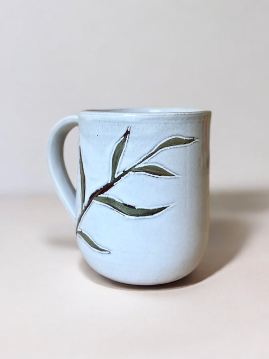 Handmade Ceramic Mug, Tropical Palm