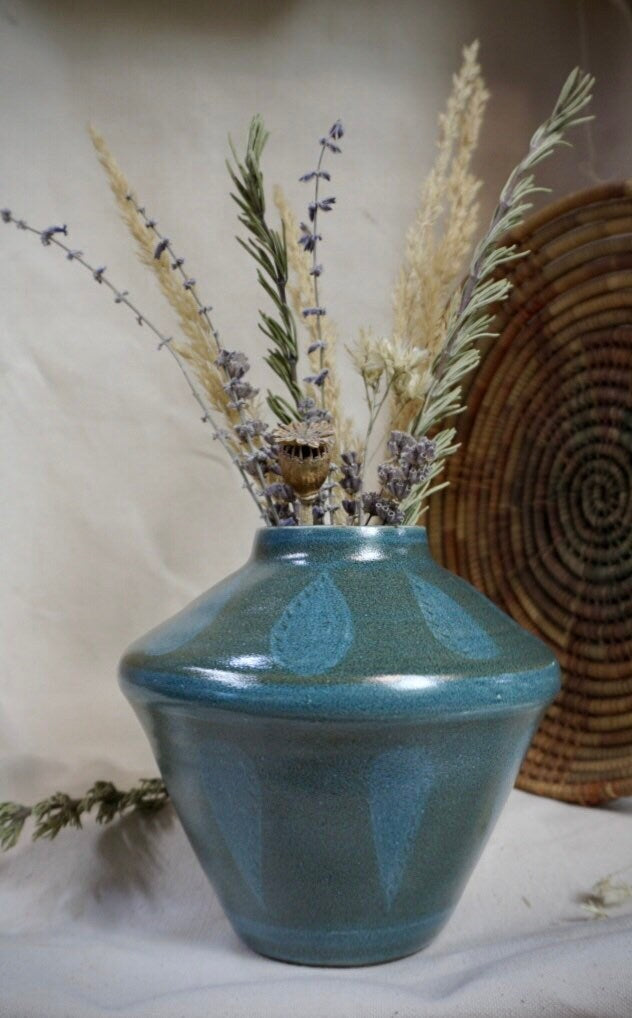 Ceramic Vase Handmade, Boho style Ceramic Vase, Hand decorated vase