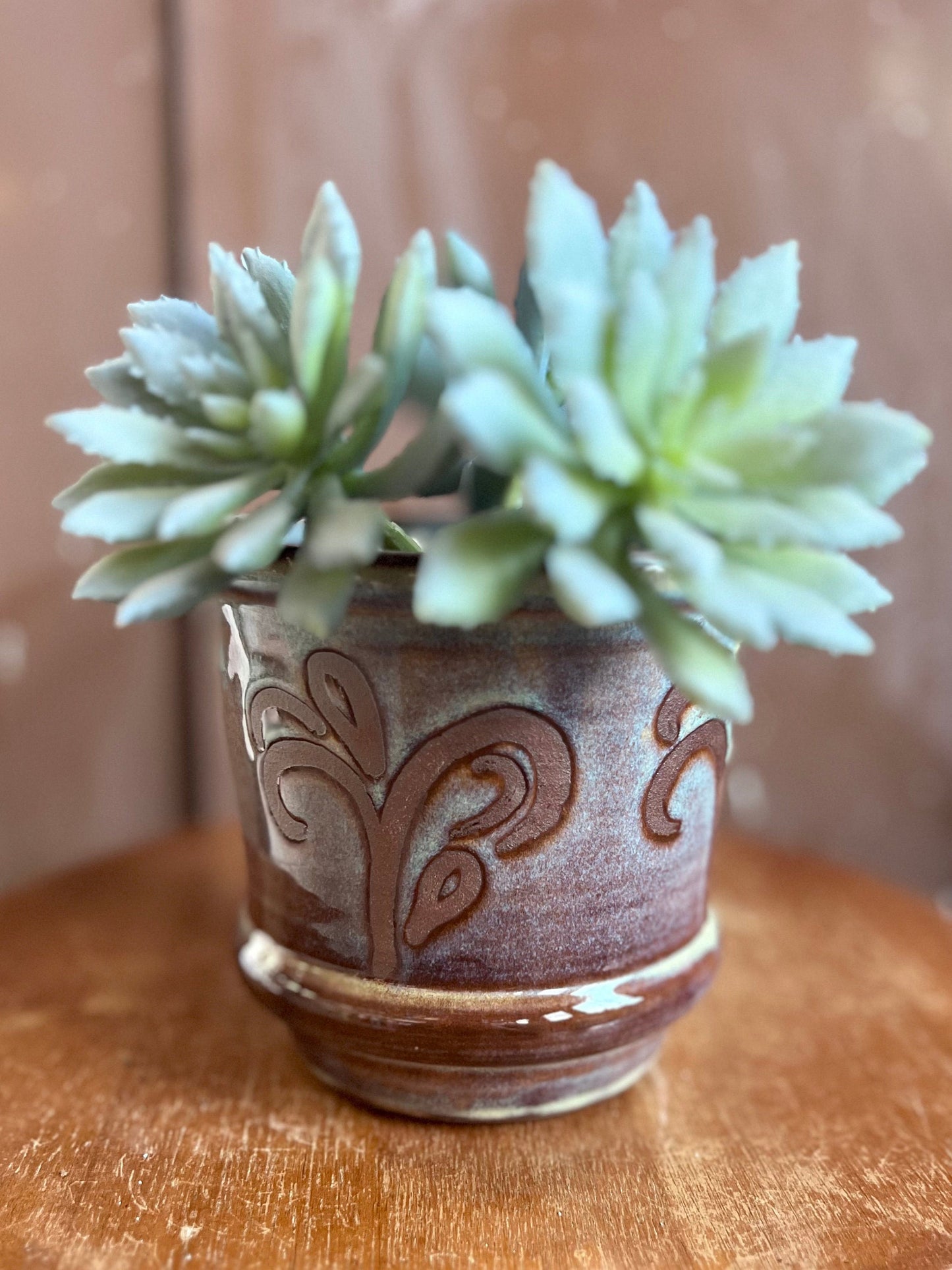 Ceramic Planter Lavender Floral 5 inch