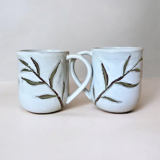 Handmade Ceramic Mug, Tropical Palm