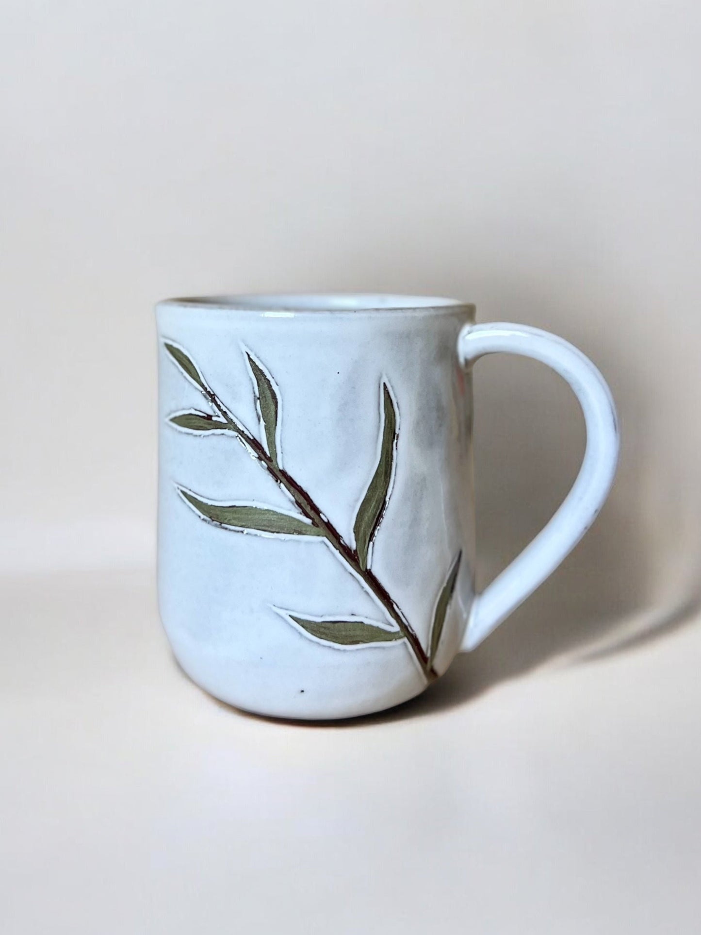 Handmade Ceramic Mug, Tropical Palm