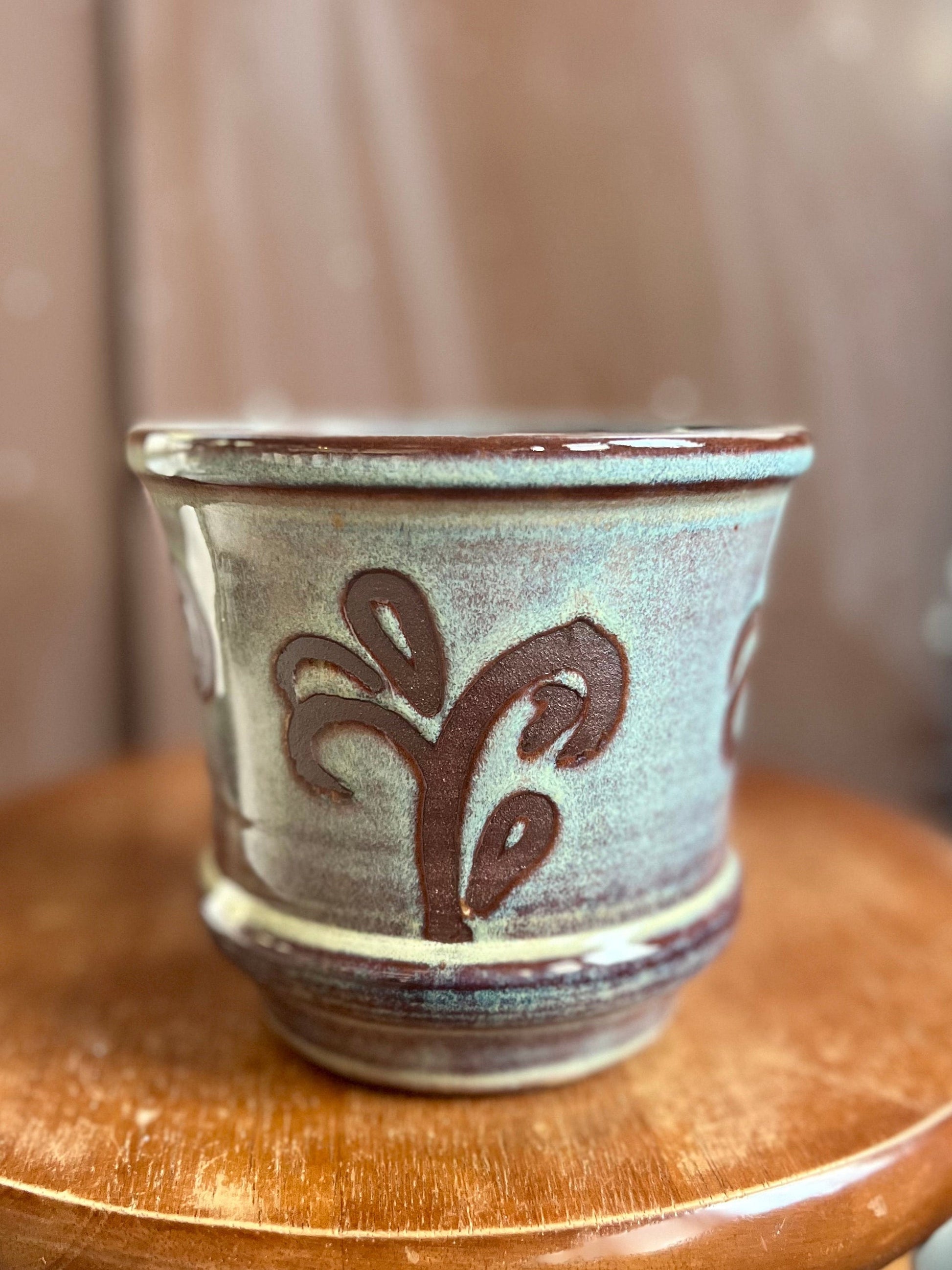 Ceramic Planter Lavender Floral 5 inch