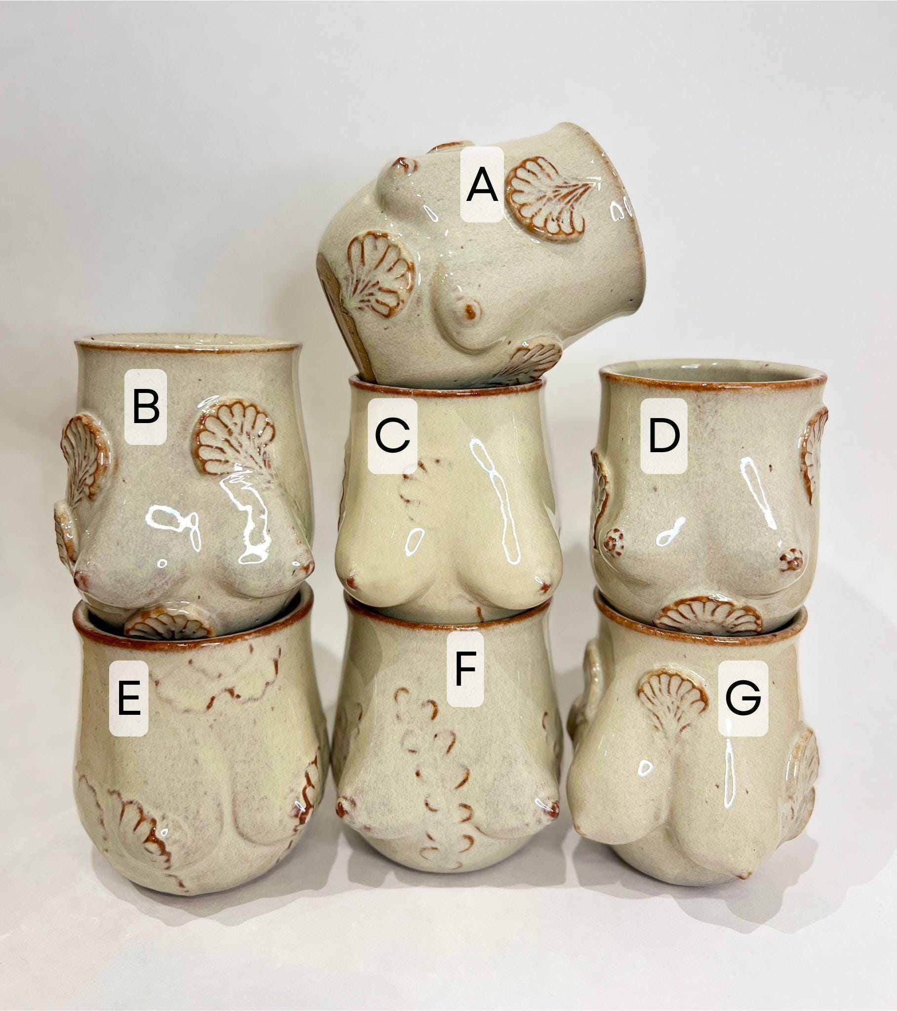 Handmade Ceramic Goddess Mug – Latte Blue