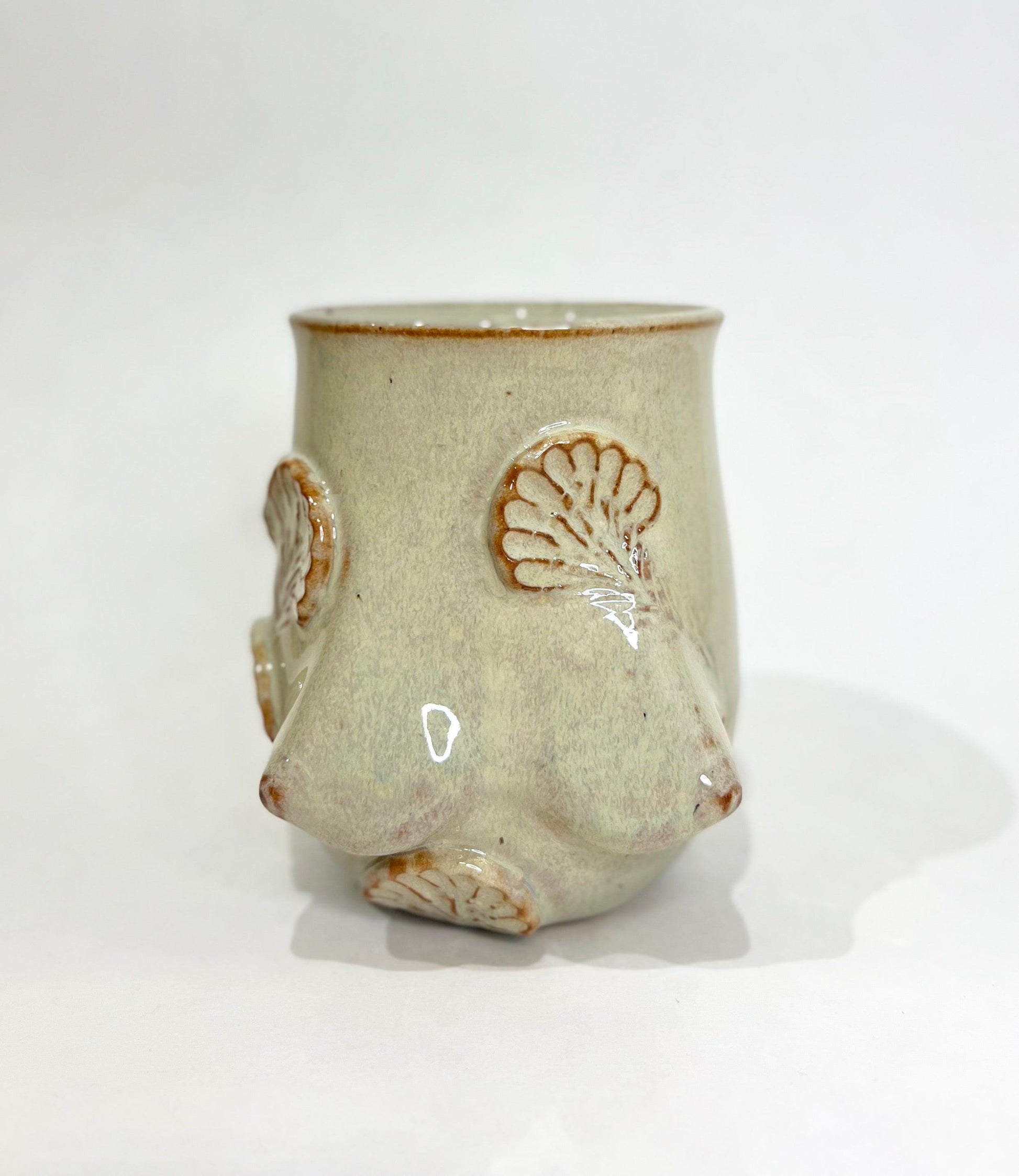 Handmade Ceramic Goddess Mug – Latte Blue