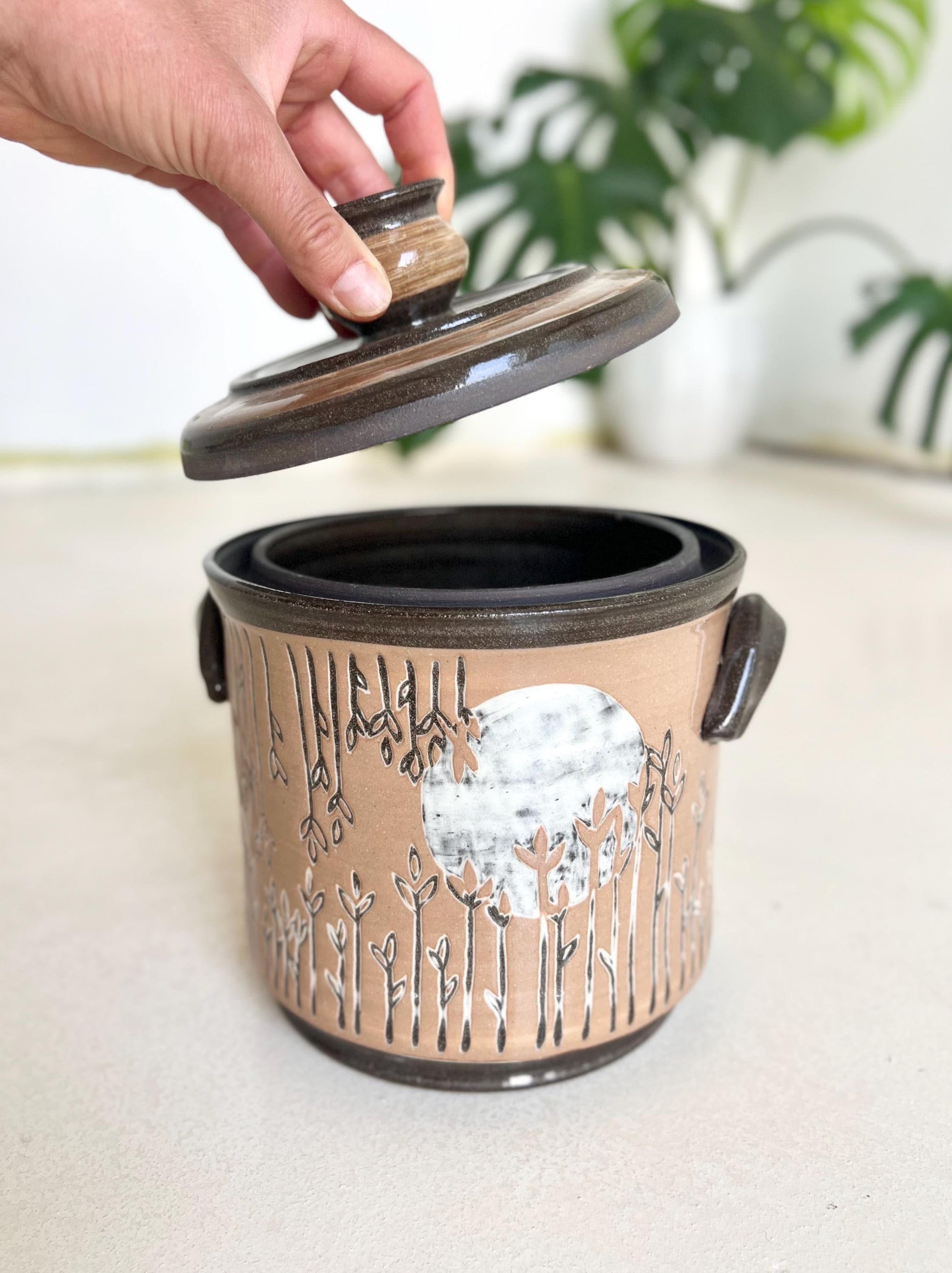 Harvest Moon Ceramic Jar, Fermenting Jar, Ceramic Storage Jar