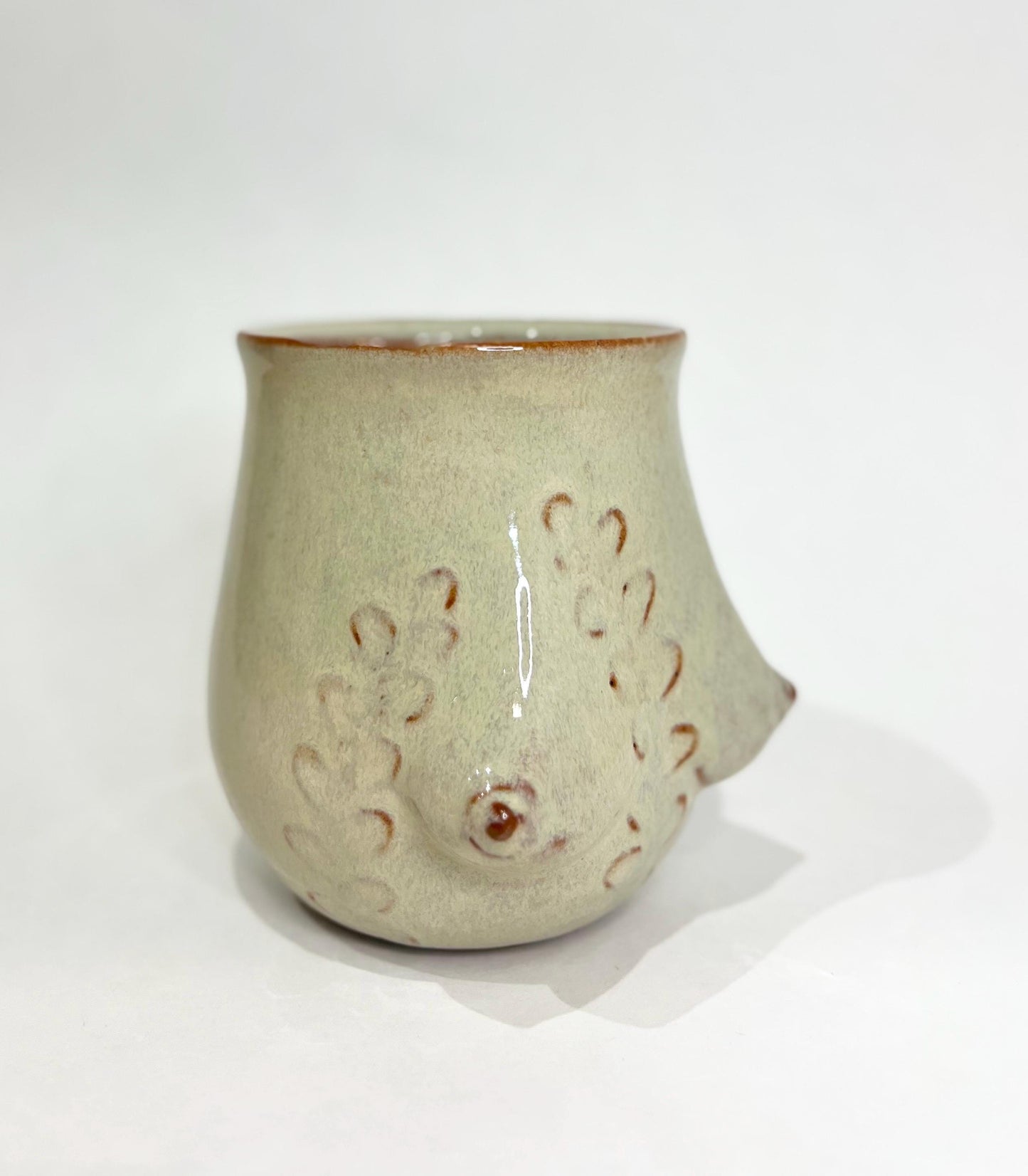 Handmade Ceramic Goddess Mug – Cream Blue