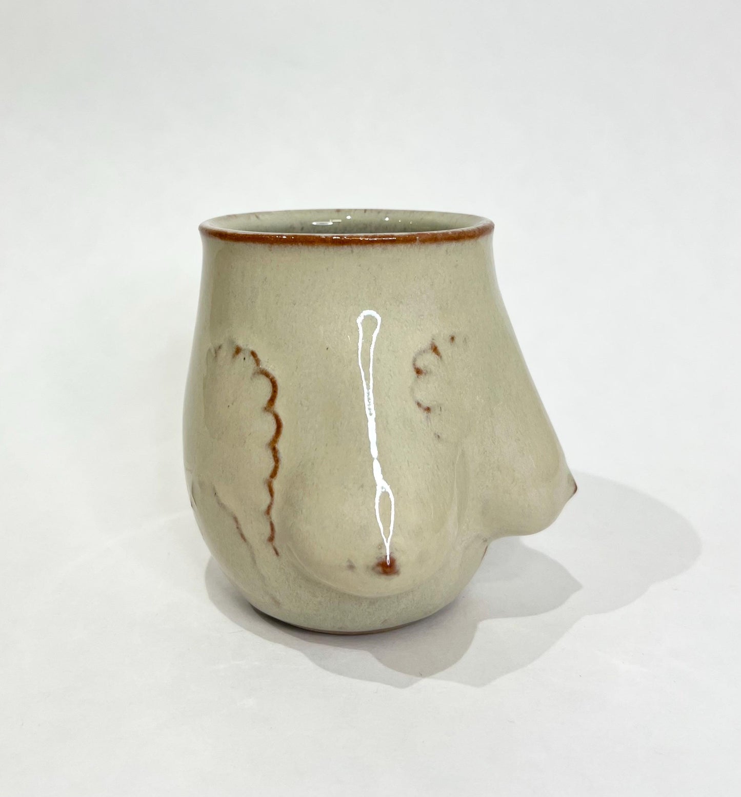 Handmade Ceramic Goddess Mug – Cream Blue