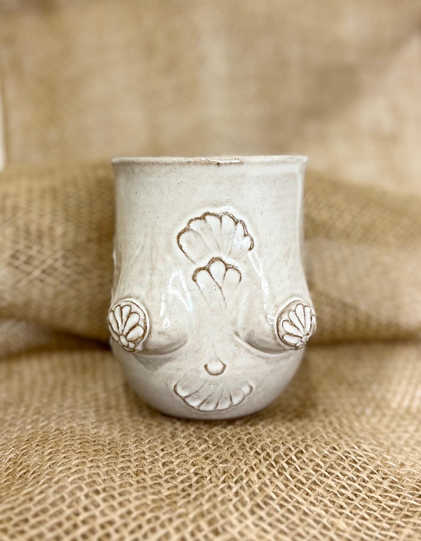 Handmade Ceramic Goddess Mug – White