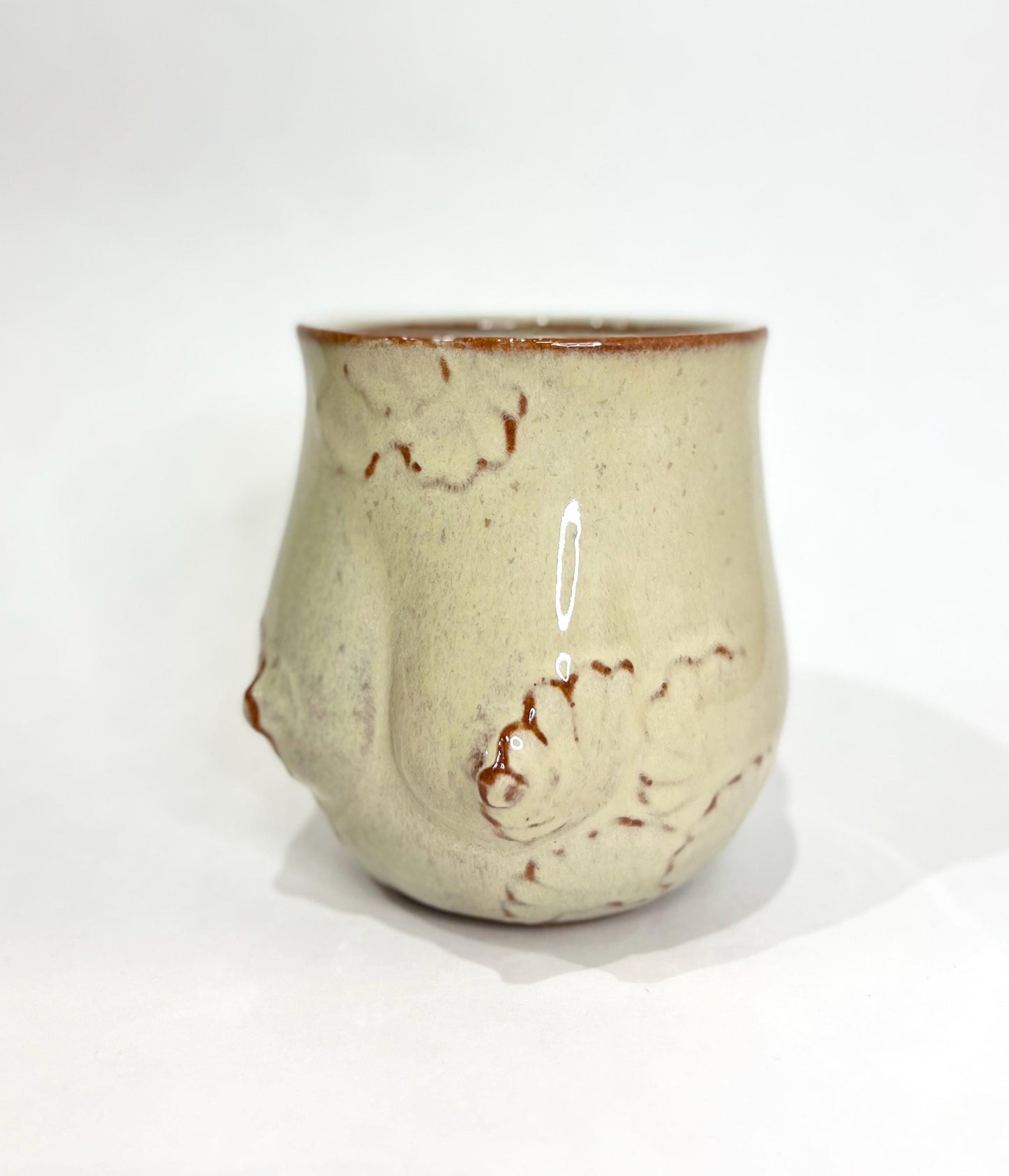 Handmade Ceramic Goddess Mug – Cream Blue