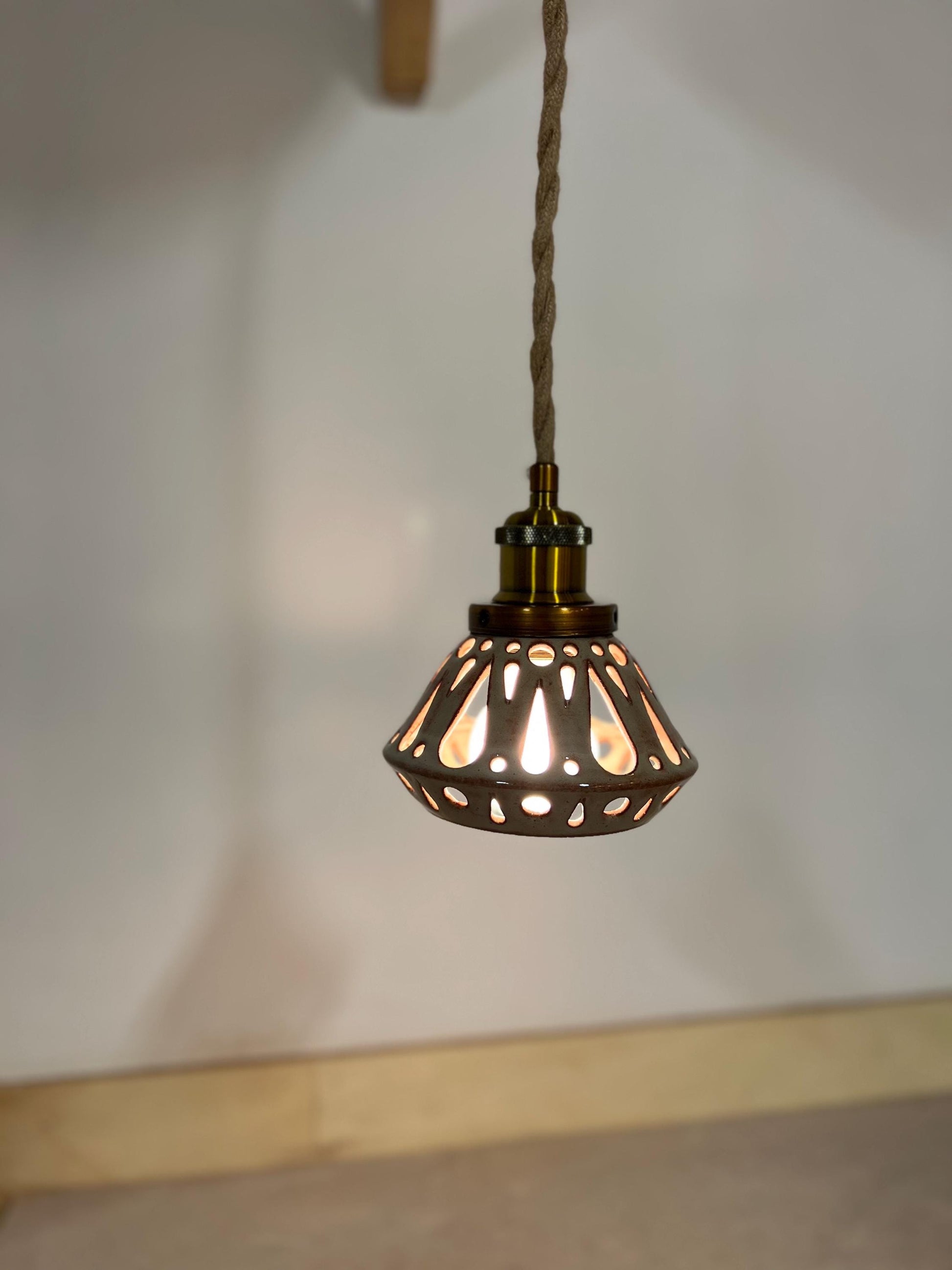 Ceramic Pendant Light - Moroccan Angular Cone