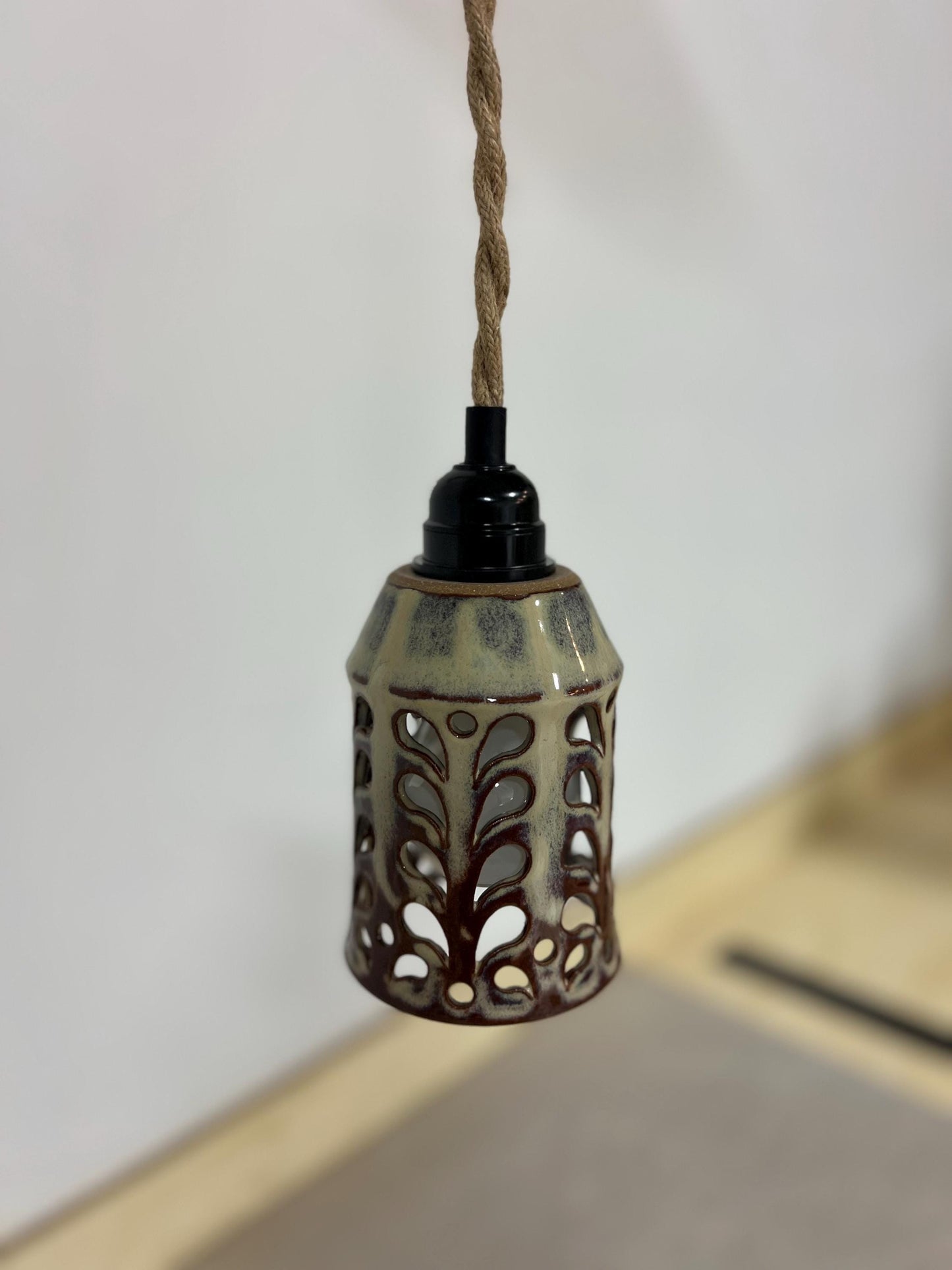 Small Ceramic Pendant Light - Elegant Cylinder