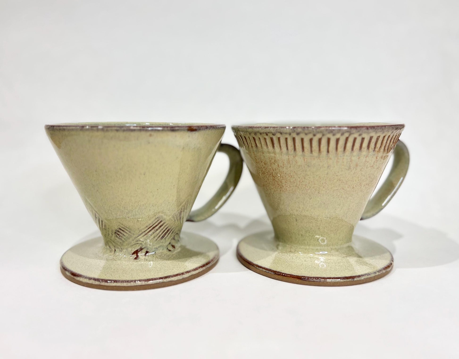 Ceramic Pour Over, Handmade, Mountain design