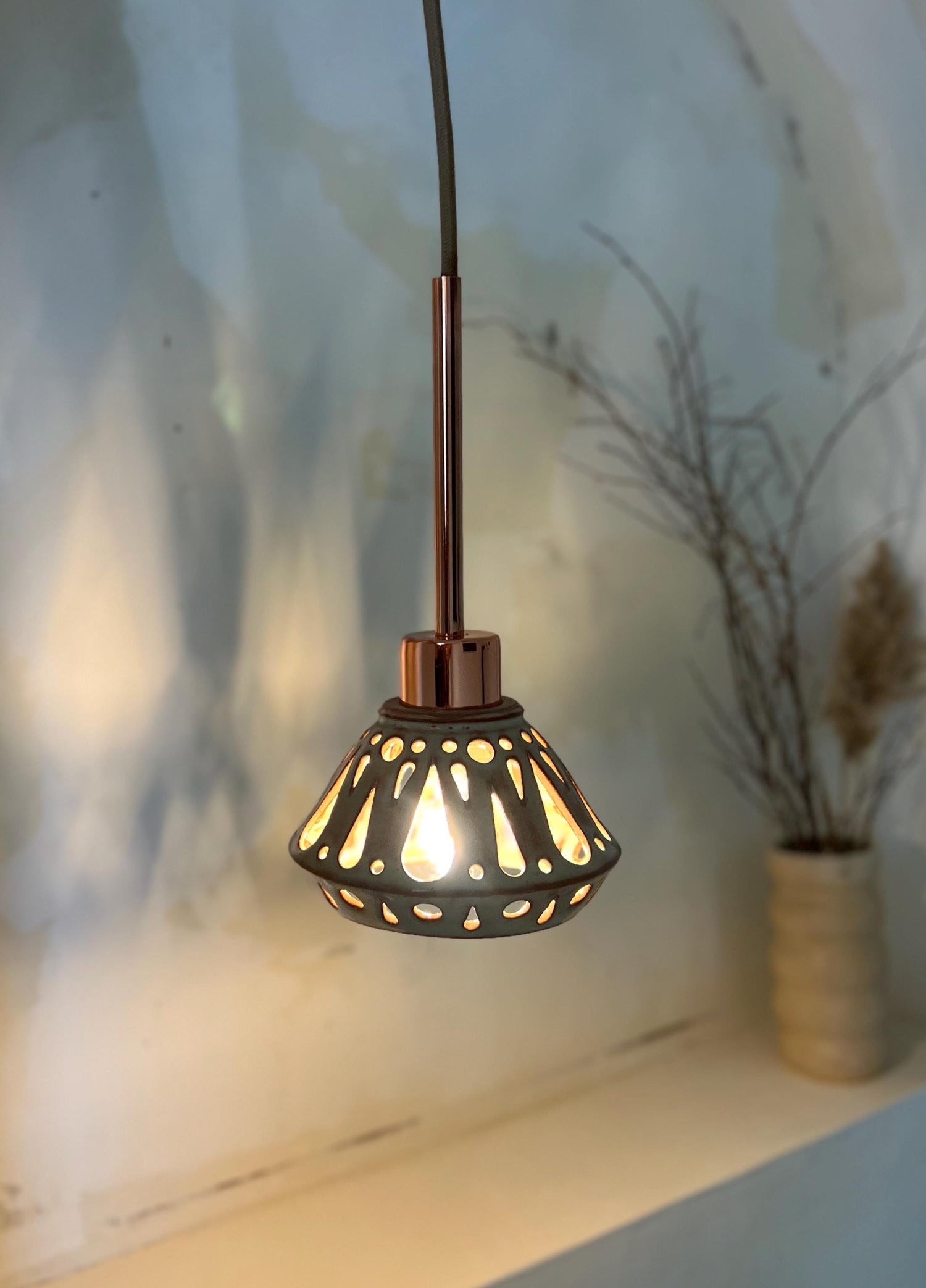 Ceramic Pendant Light - Moroccan Angular Cone