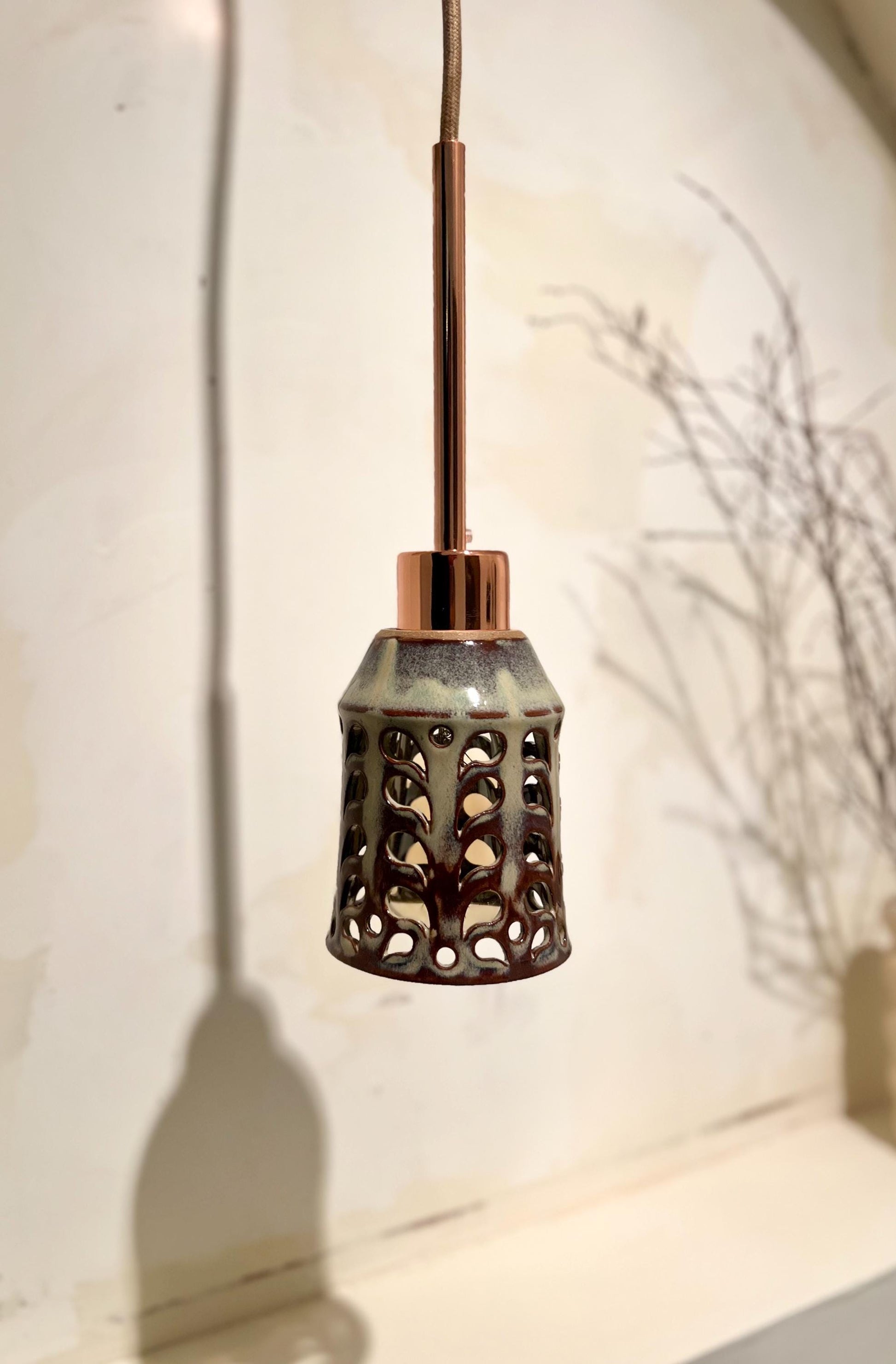 Small Ceramic Pendant Light - Elegant Cylinder