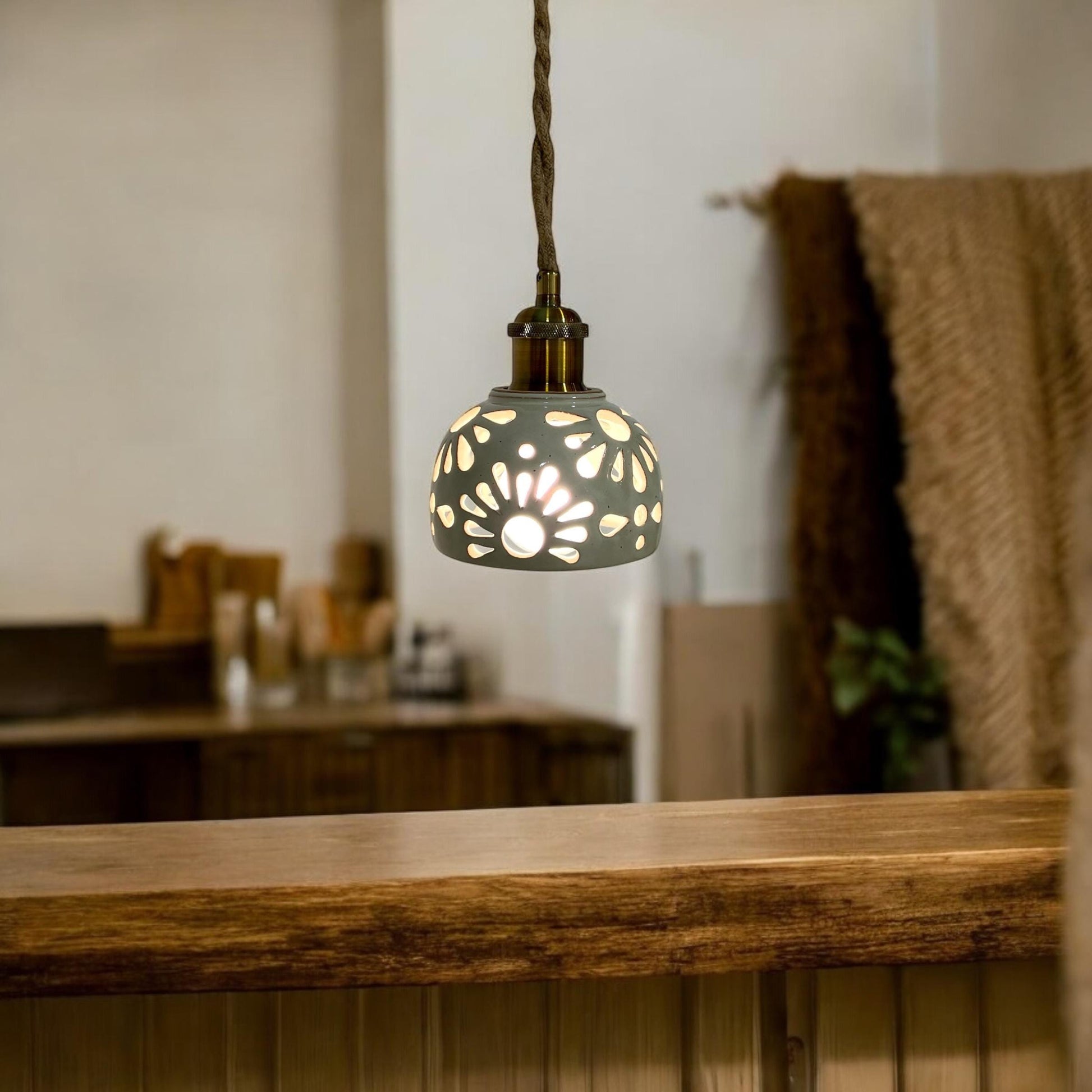 Small Ceramic Pendant Light - Dome