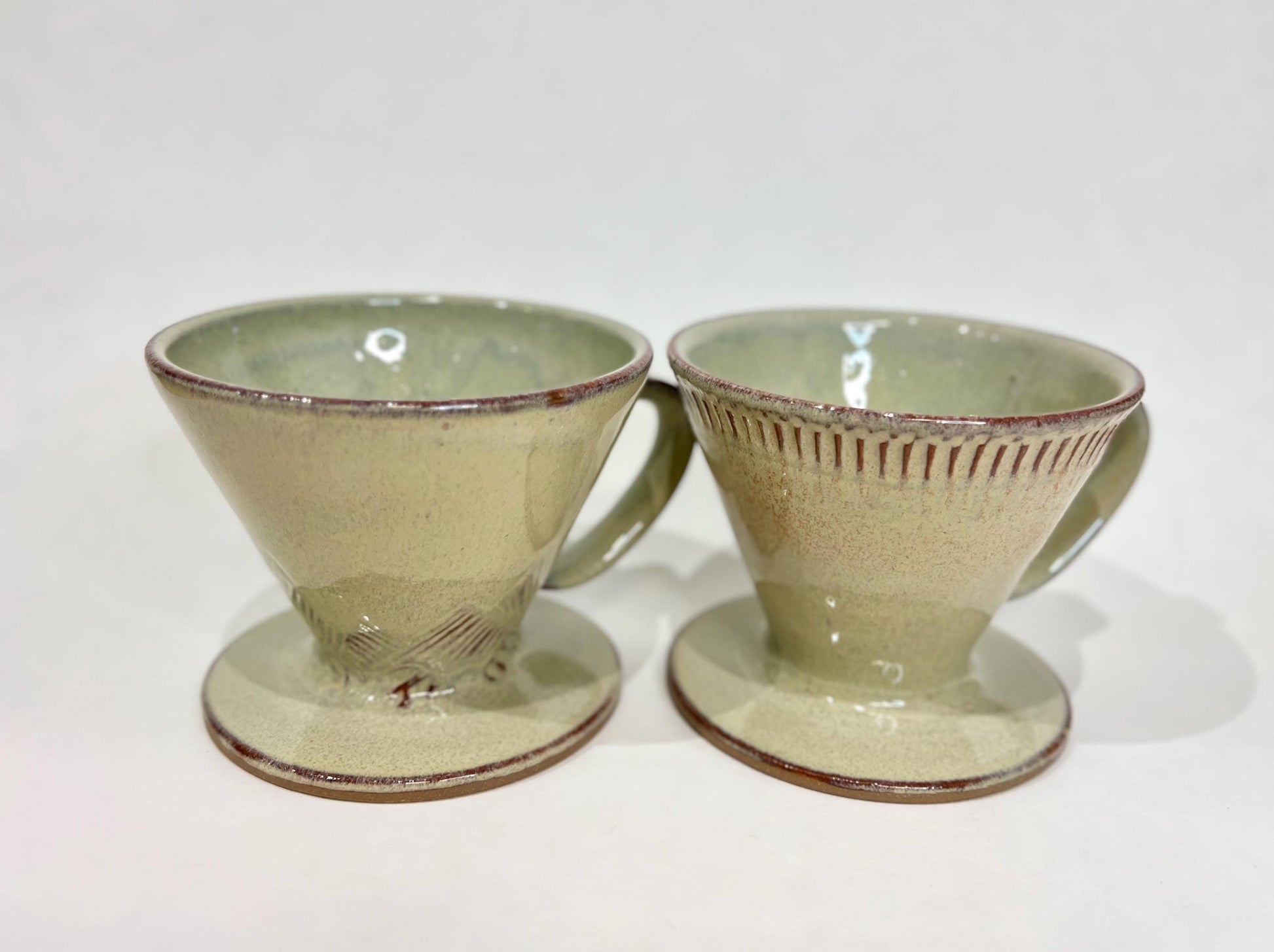 Ceramic Pour Over, Handmade, Mountain design